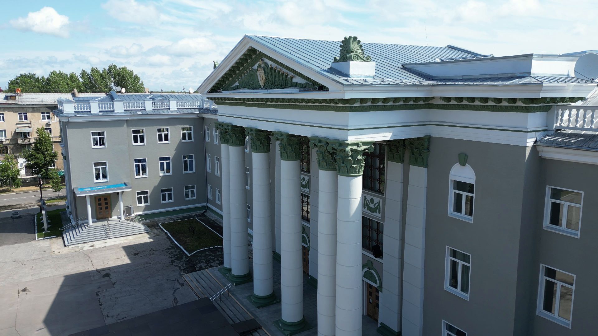 ступино, дк, дворец, ремонт,видео с коптера,