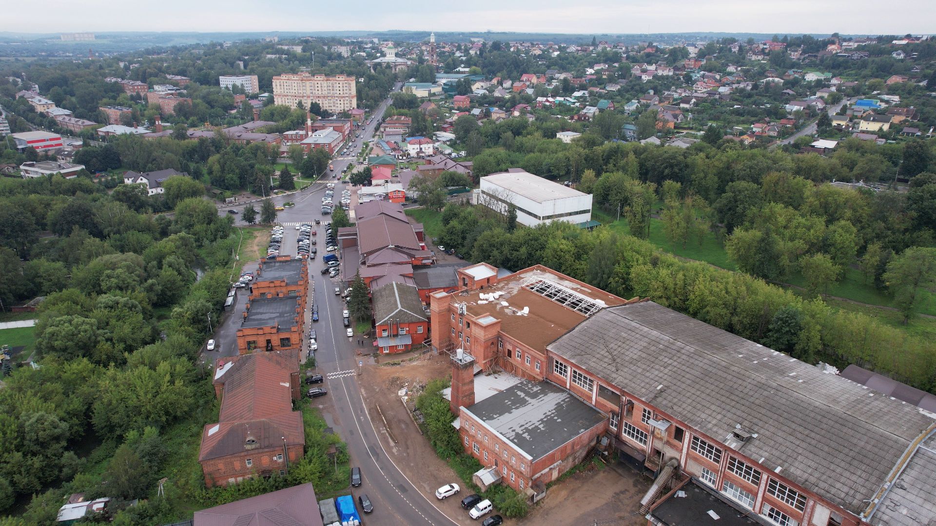 яхрома, ткацкая, фабрика,видео с коптера,