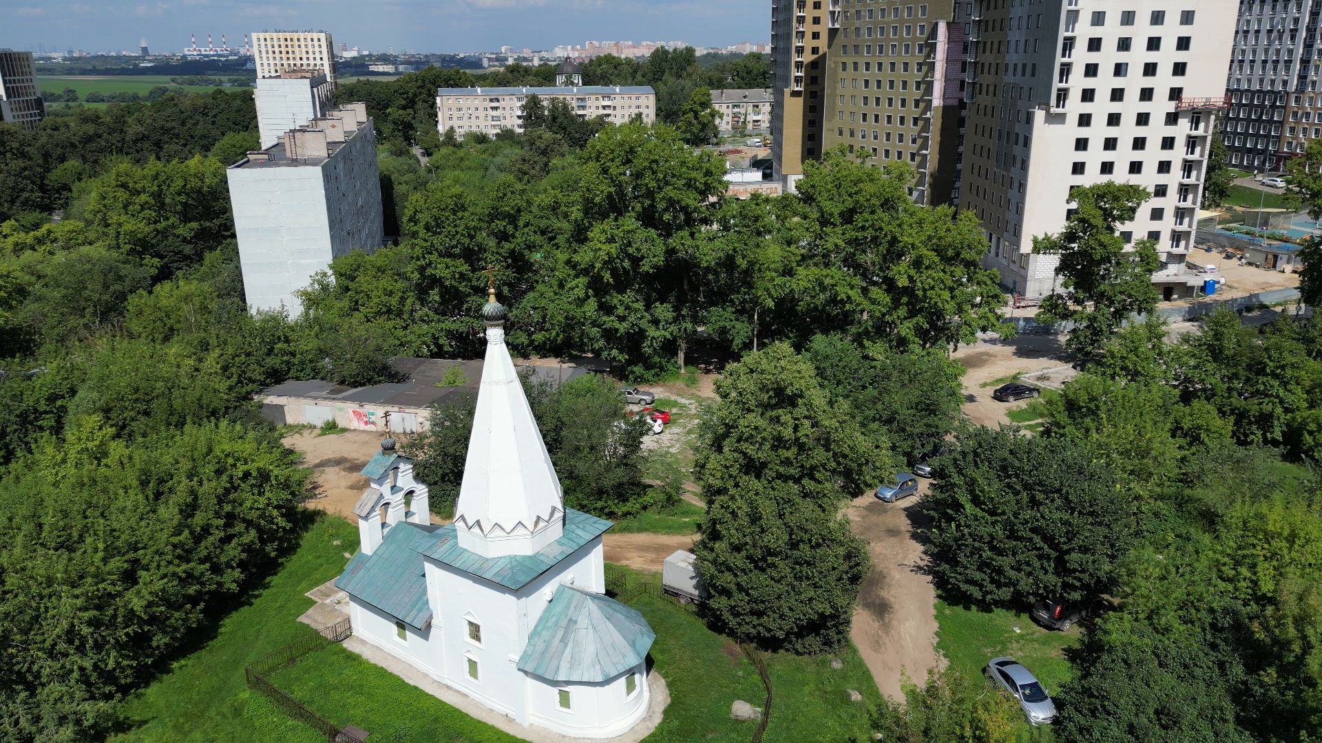 лыткарино, церковь, петровское,видео с коптера,