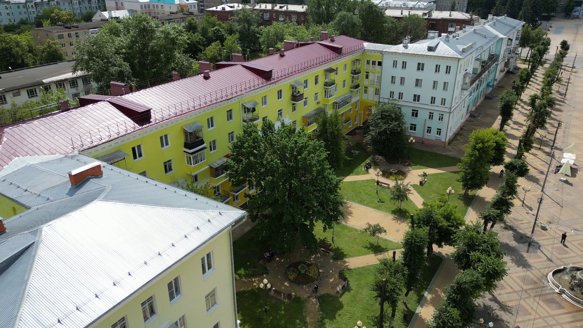 ступино, дома, проспект,видео с коптера,