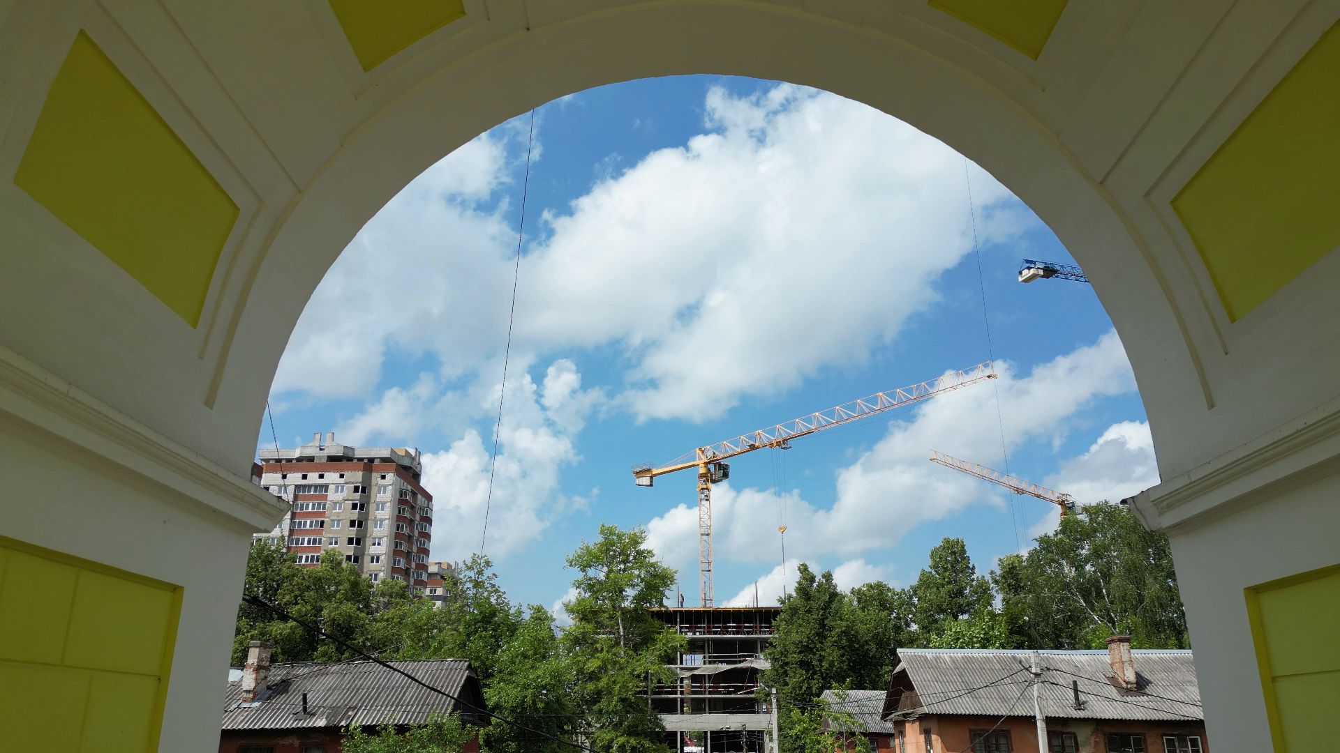 ступино, дома, проспект,видео с коптера,