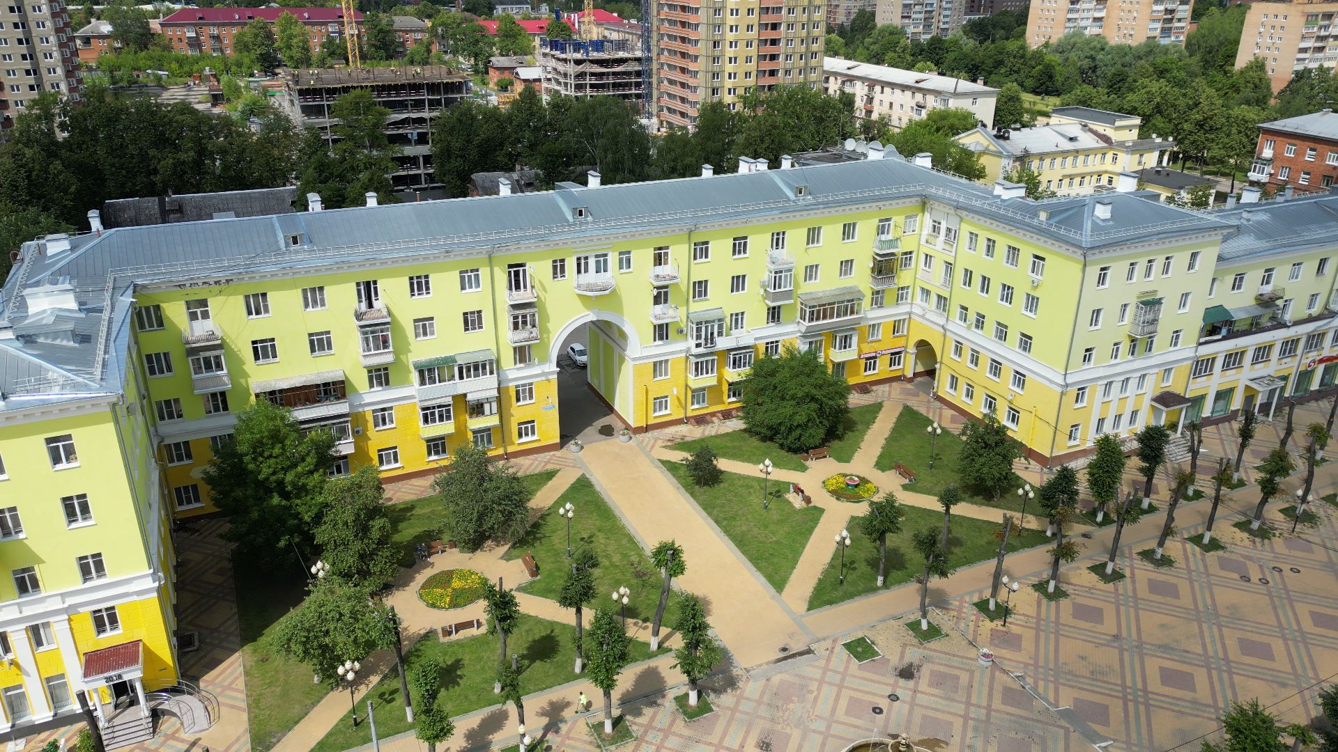 ступино, дома, проспект,видео с коптера,