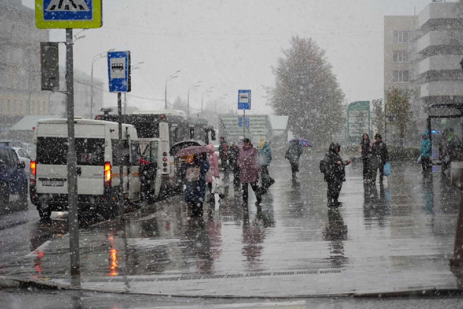 Сергиево-Посадский городской округ, Метель, Погода, Осень, Зима, Город,