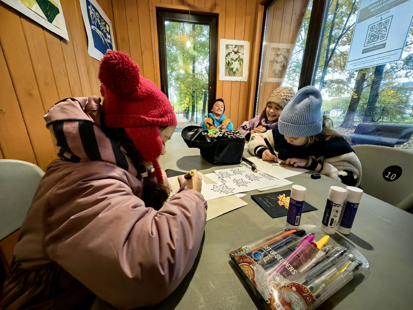 мастер-класс, открытка, парк, дети,