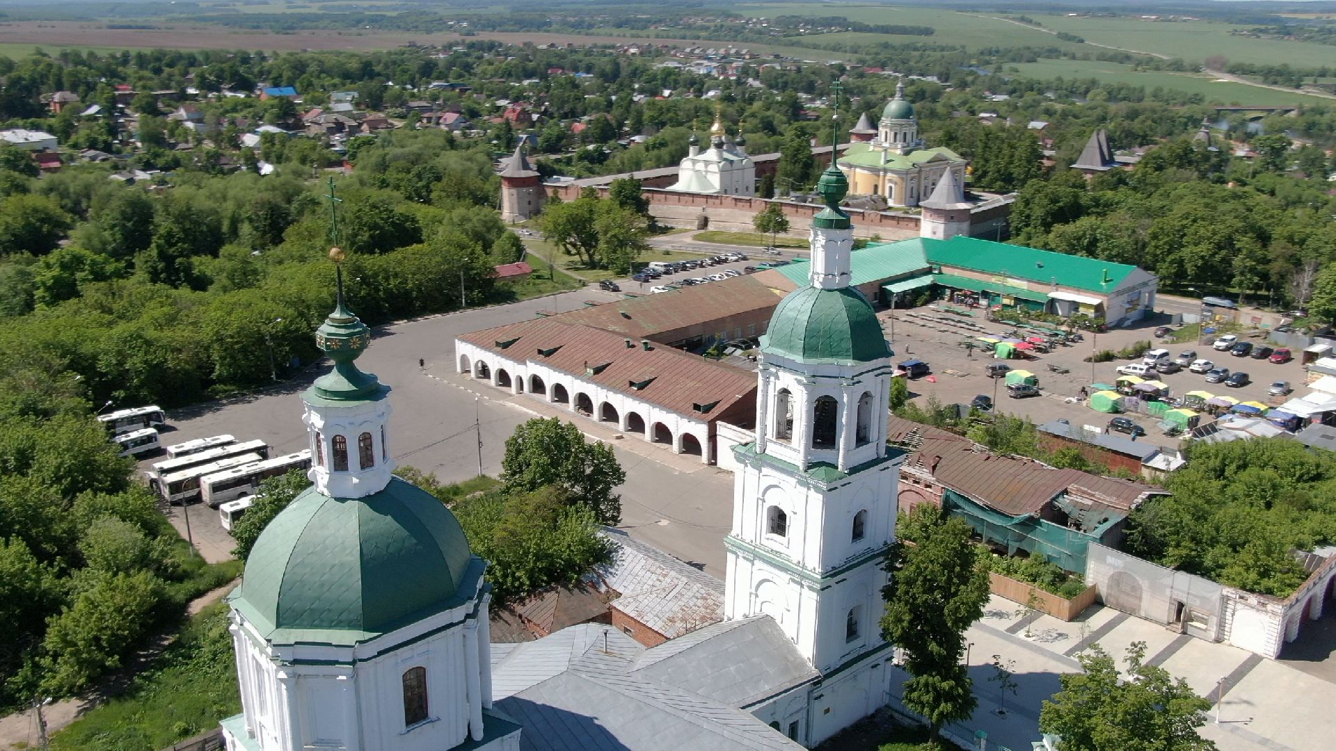 зарайск, культура, архитектура,видео с коптера,