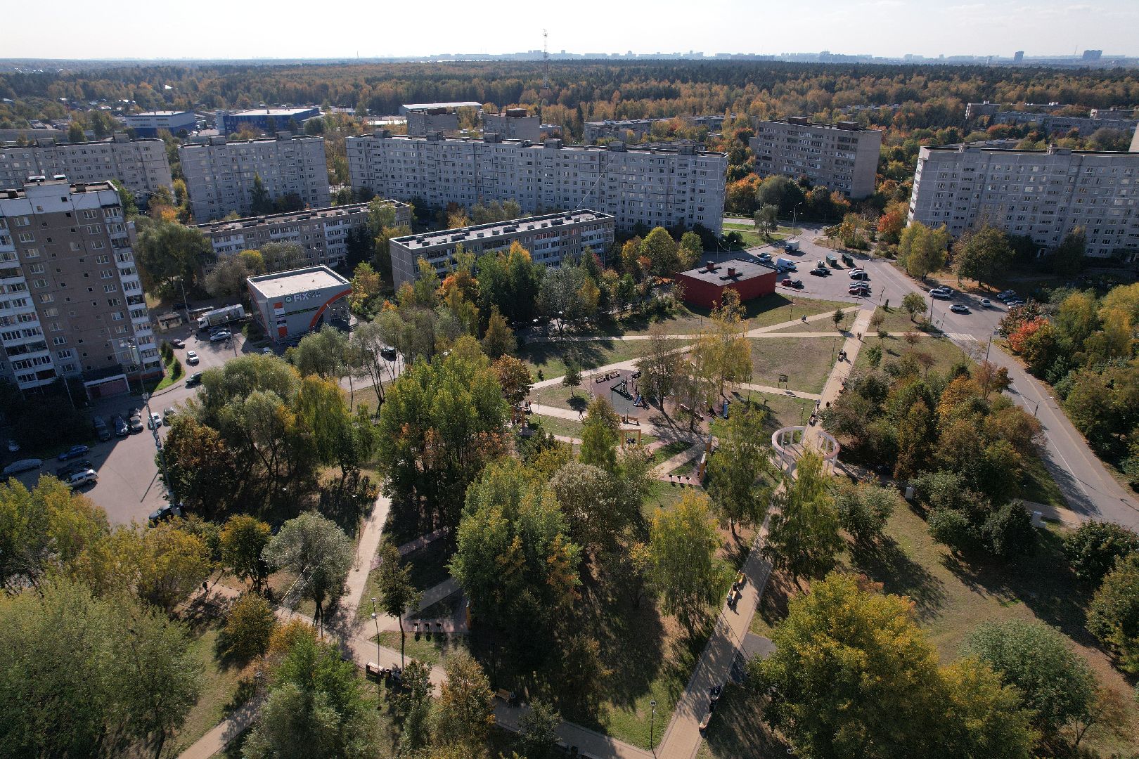 сквер, ивантеевка, пушкино,видео с коптера,