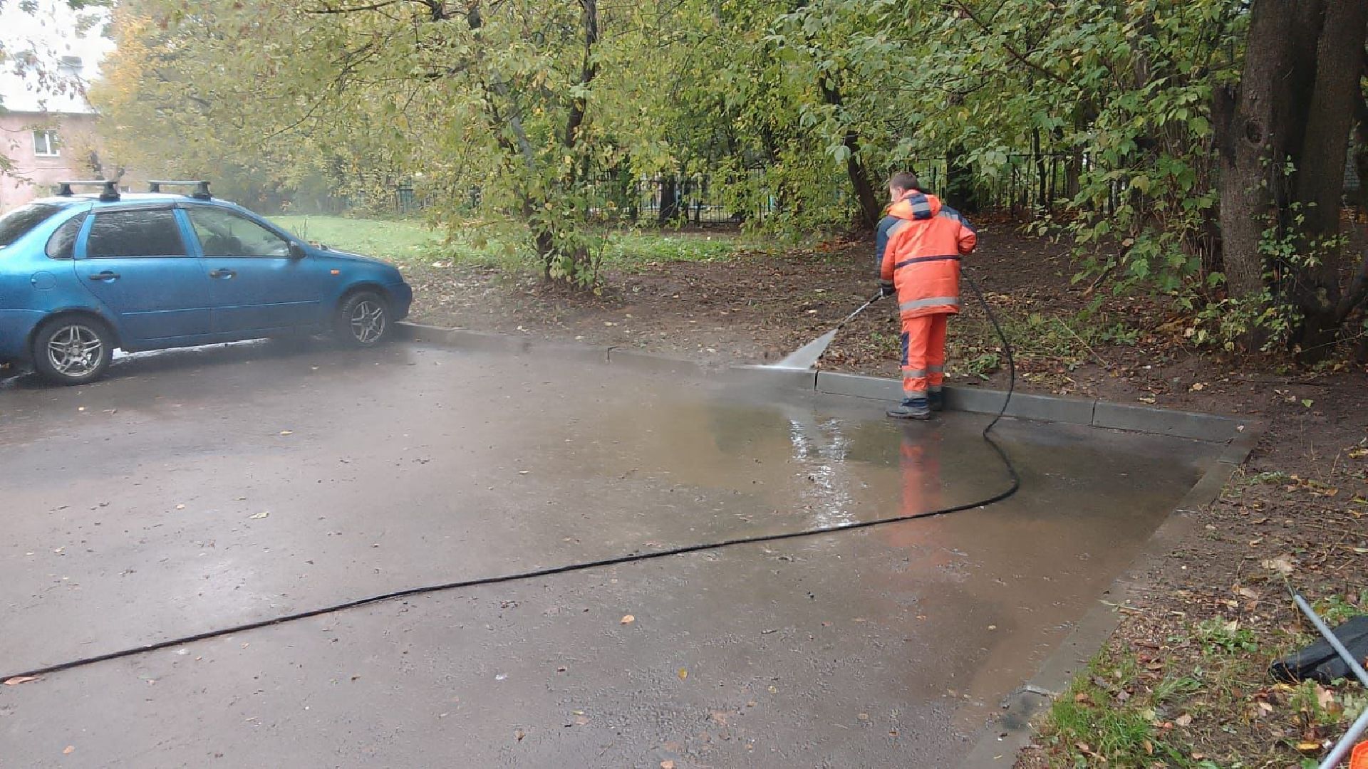 пушкино, благоустройство, листья, коммунальное хозяйство,