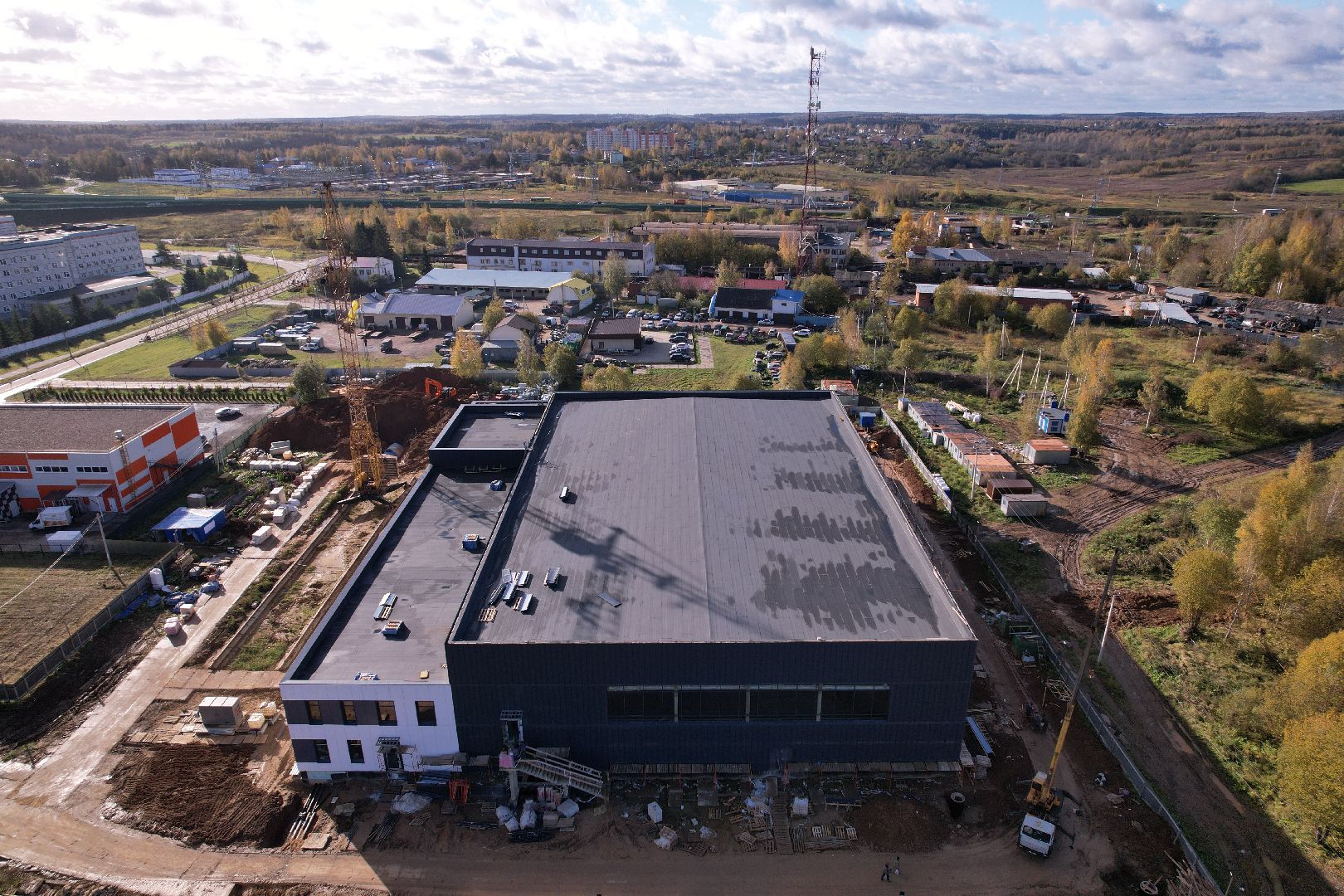 волоколамск, дворец, лед, хоккей,видео с коптера,