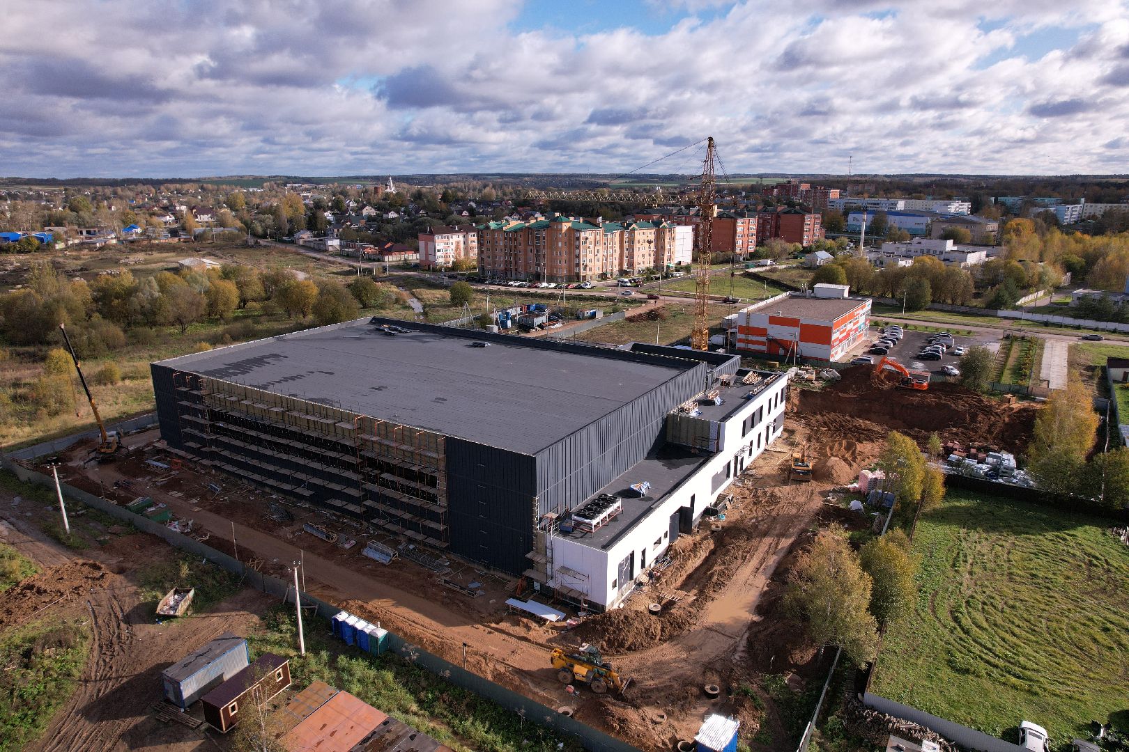 волоколамск, дворец, лед, хоккей,видео с коптера,