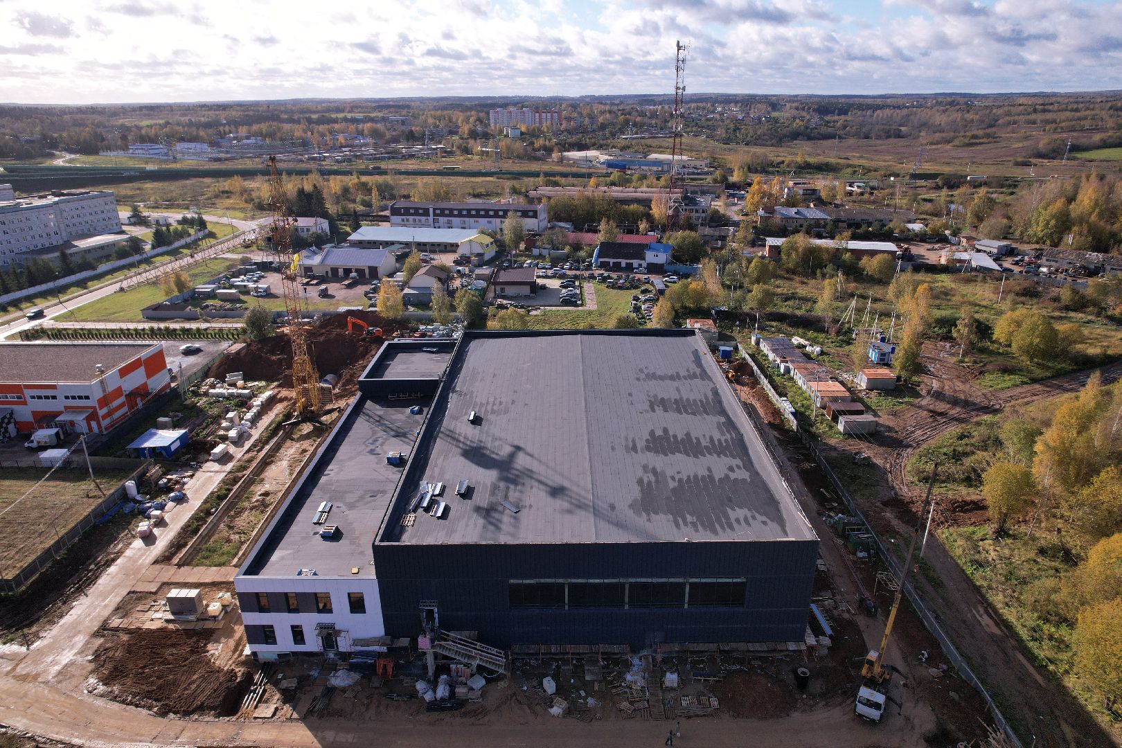 волоколамск, дворец, лед, хоккей,видео с коптера,