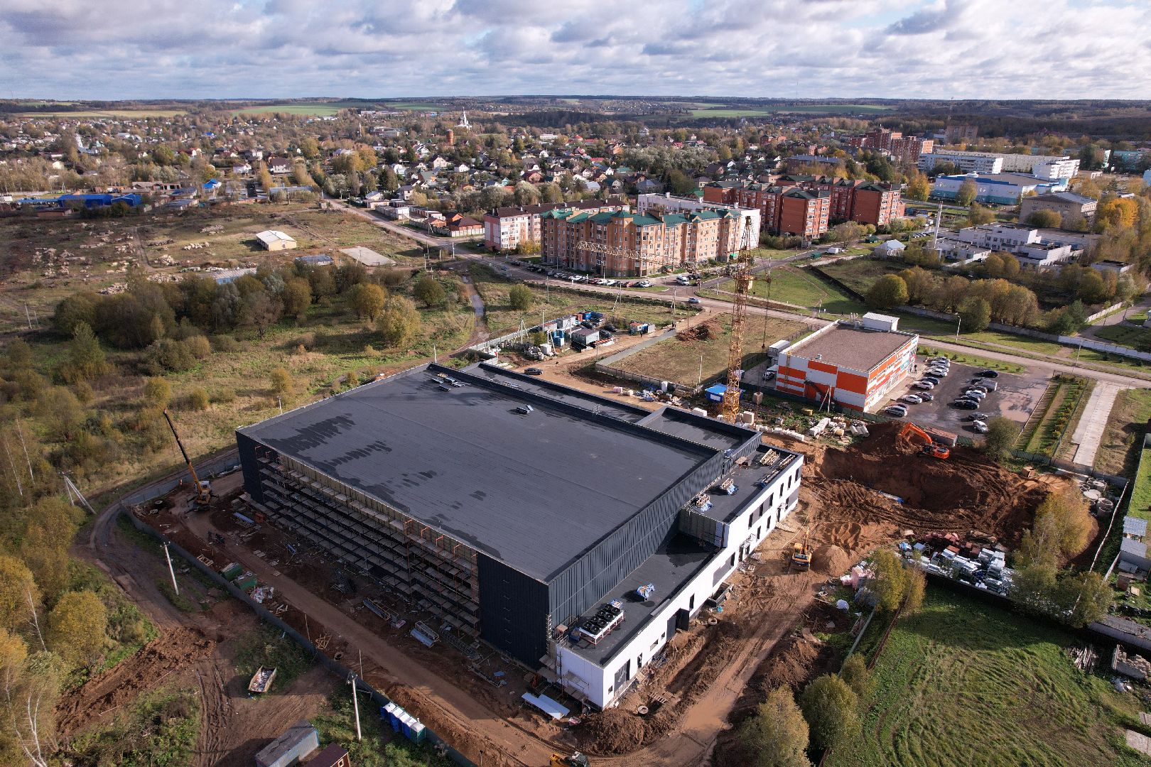 волоколамск, дворец, лед, хоккей,видео с коптера,