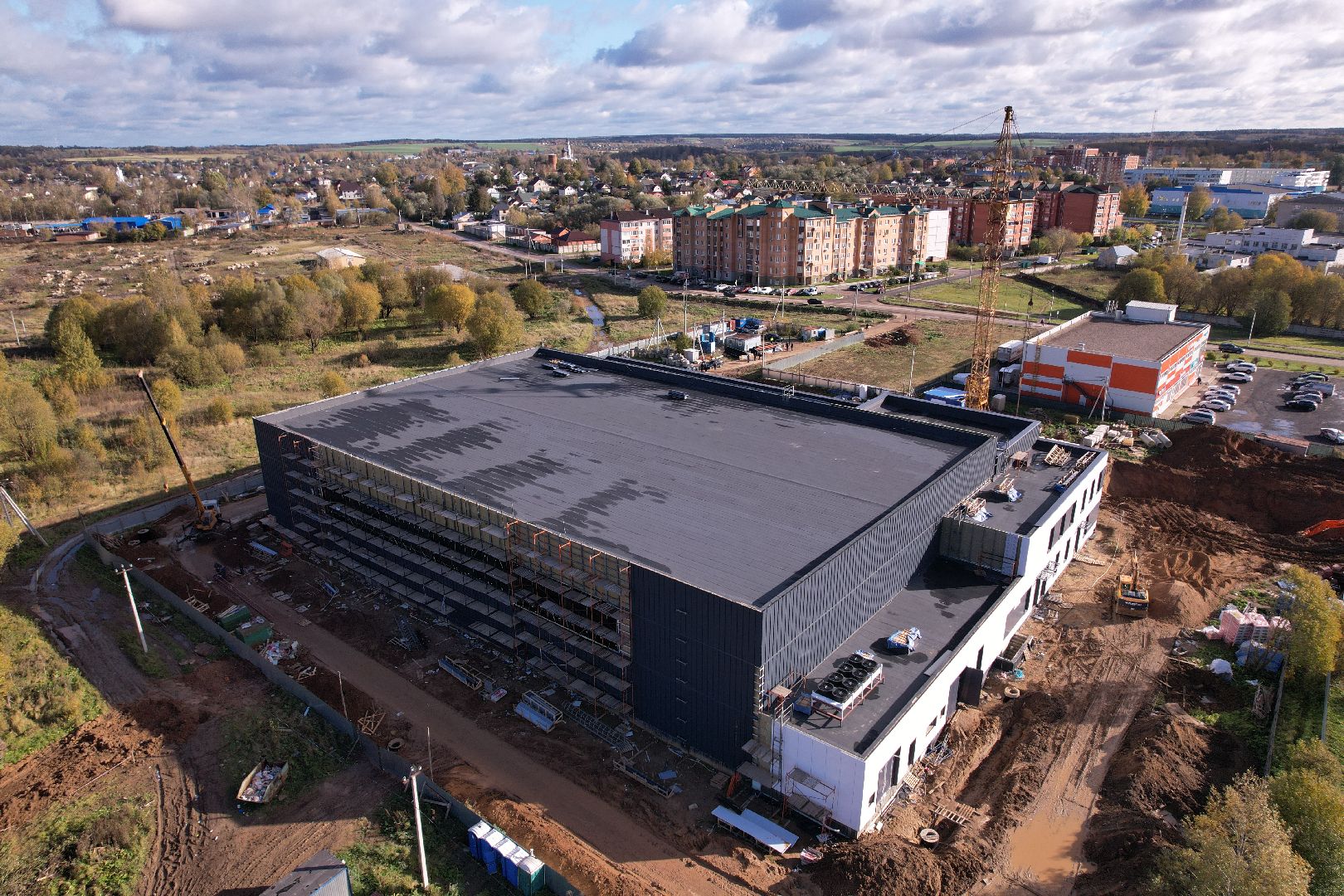 волоколамск, дворец, лед, хоккей,видео с коптера,