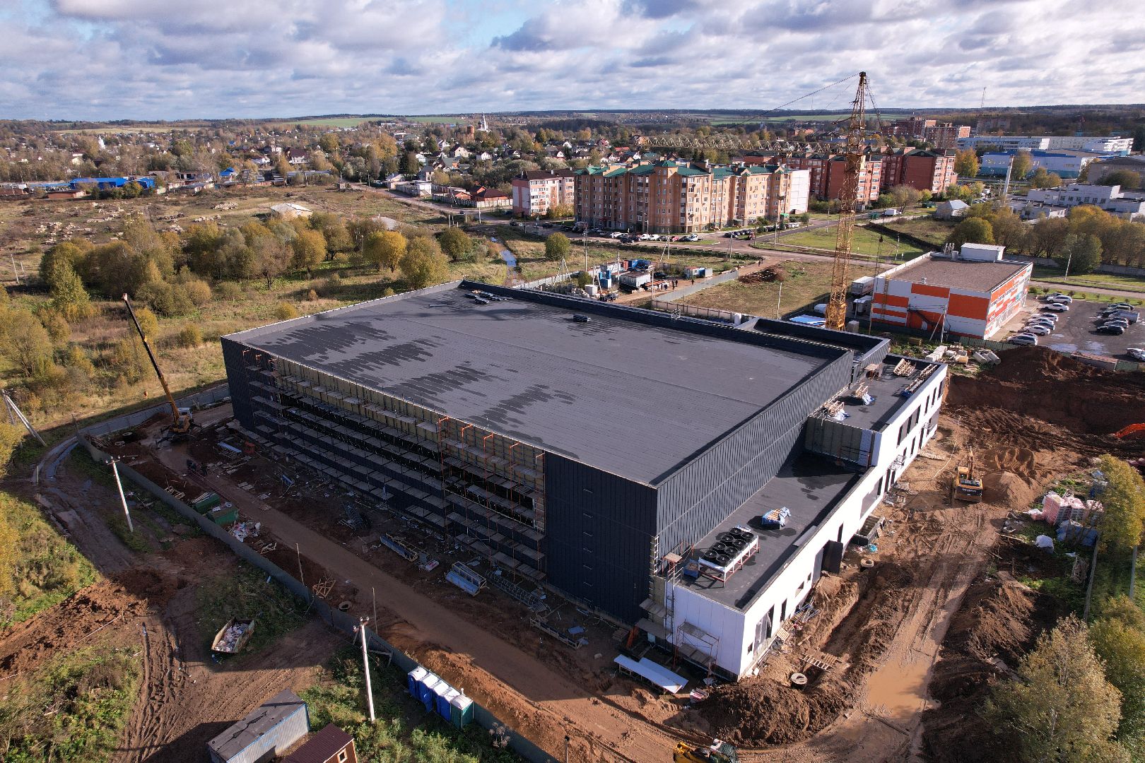 волоколамск, дворец, лед, хоккей,видео с коптера,