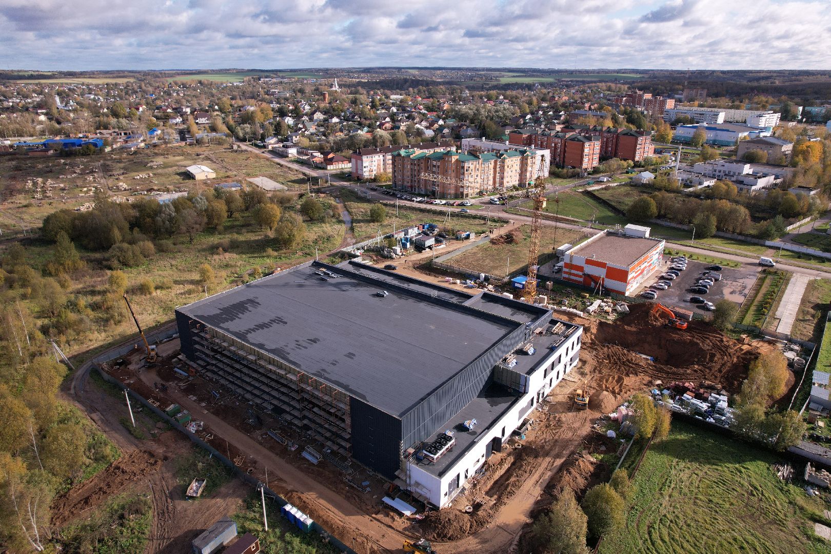 волоколамск, дворец, лед, хоккей,видео с коптера,