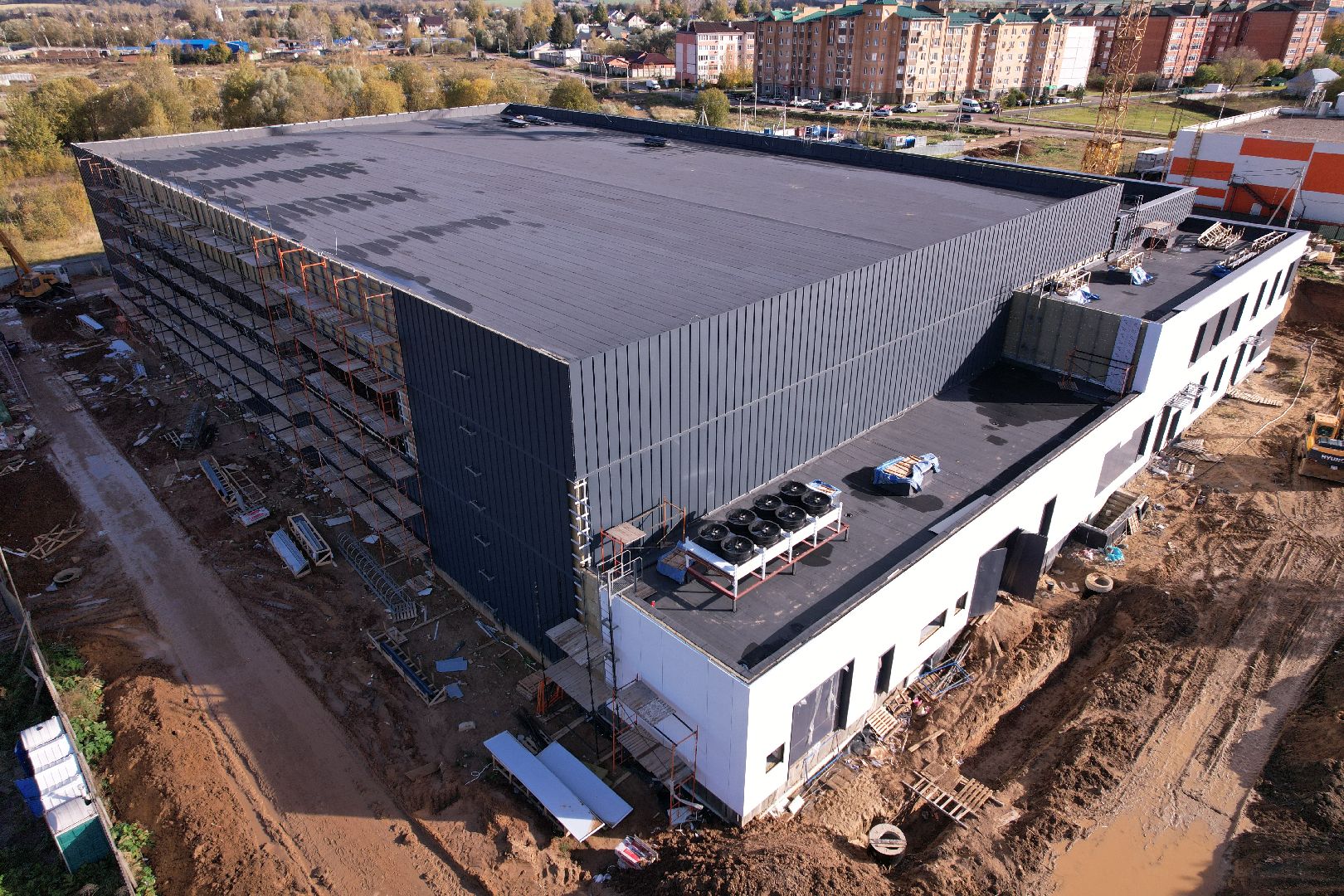 волоколамск, дворец, лед, хоккей,видео с коптера,