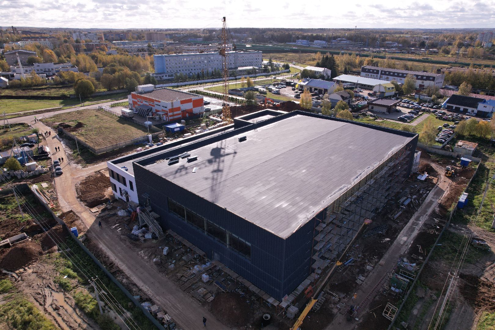 волоколамск, дворец, лед, хоккей,видео с коптера,