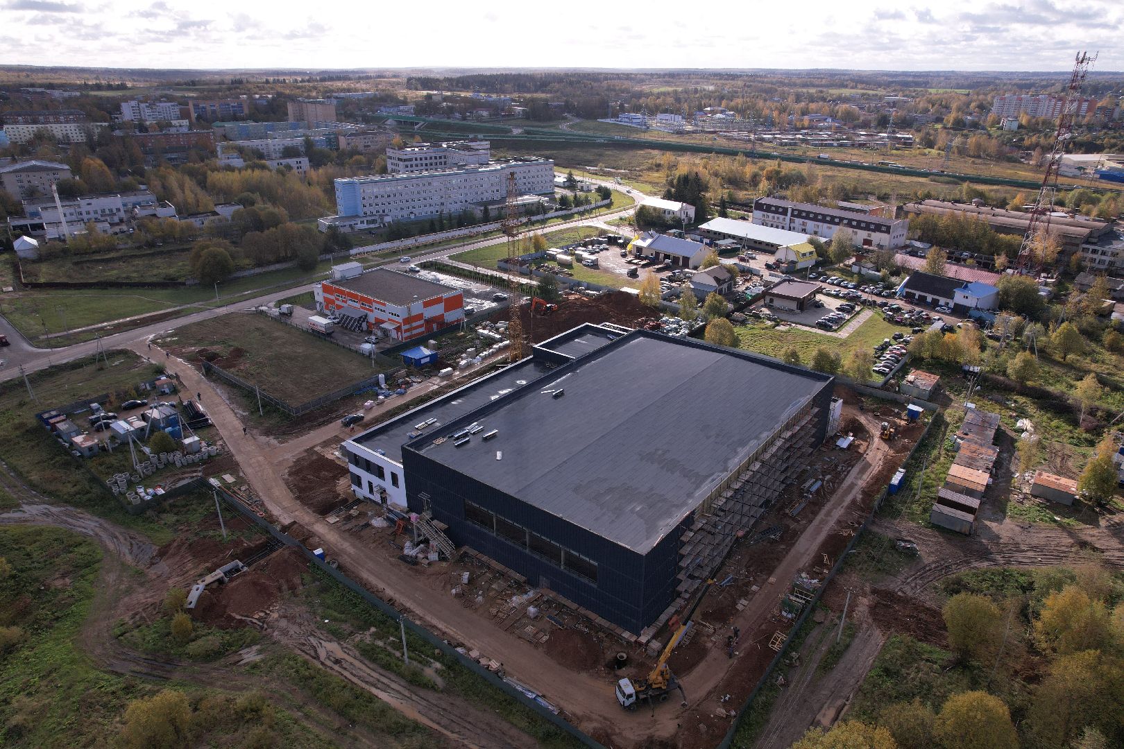 волоколамск, дворец, лед, хоккей,видео с коптера,