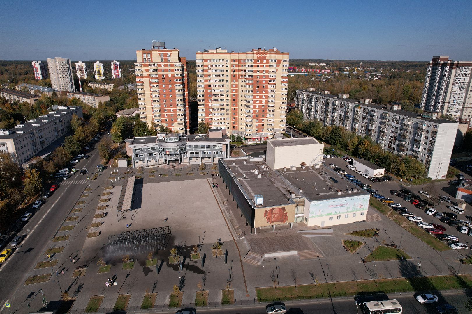 ивантеевка, пушкино, площадь,видео с коптера,