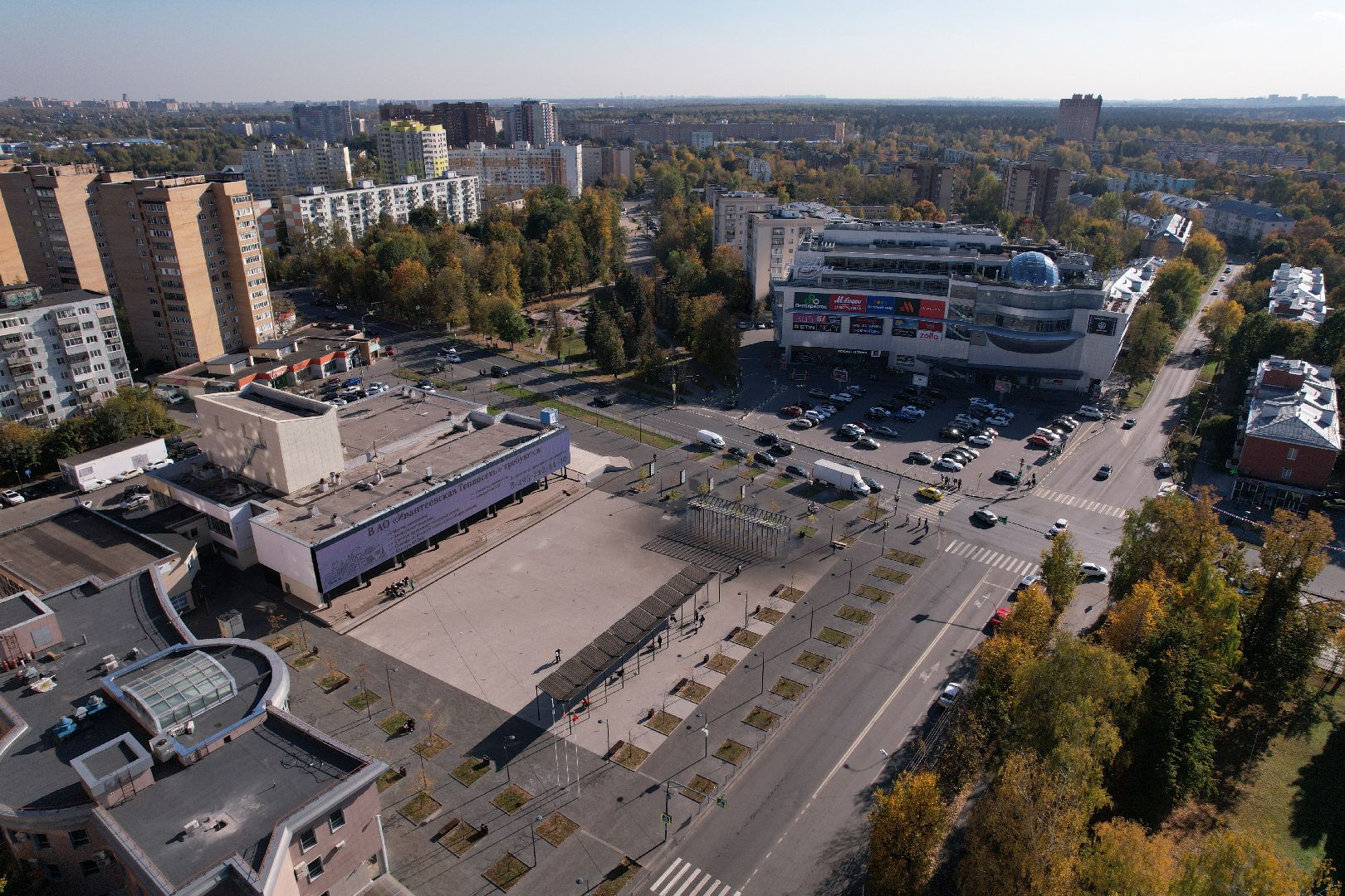 ивантеевка, пушкино, площадь,видео с коптера,