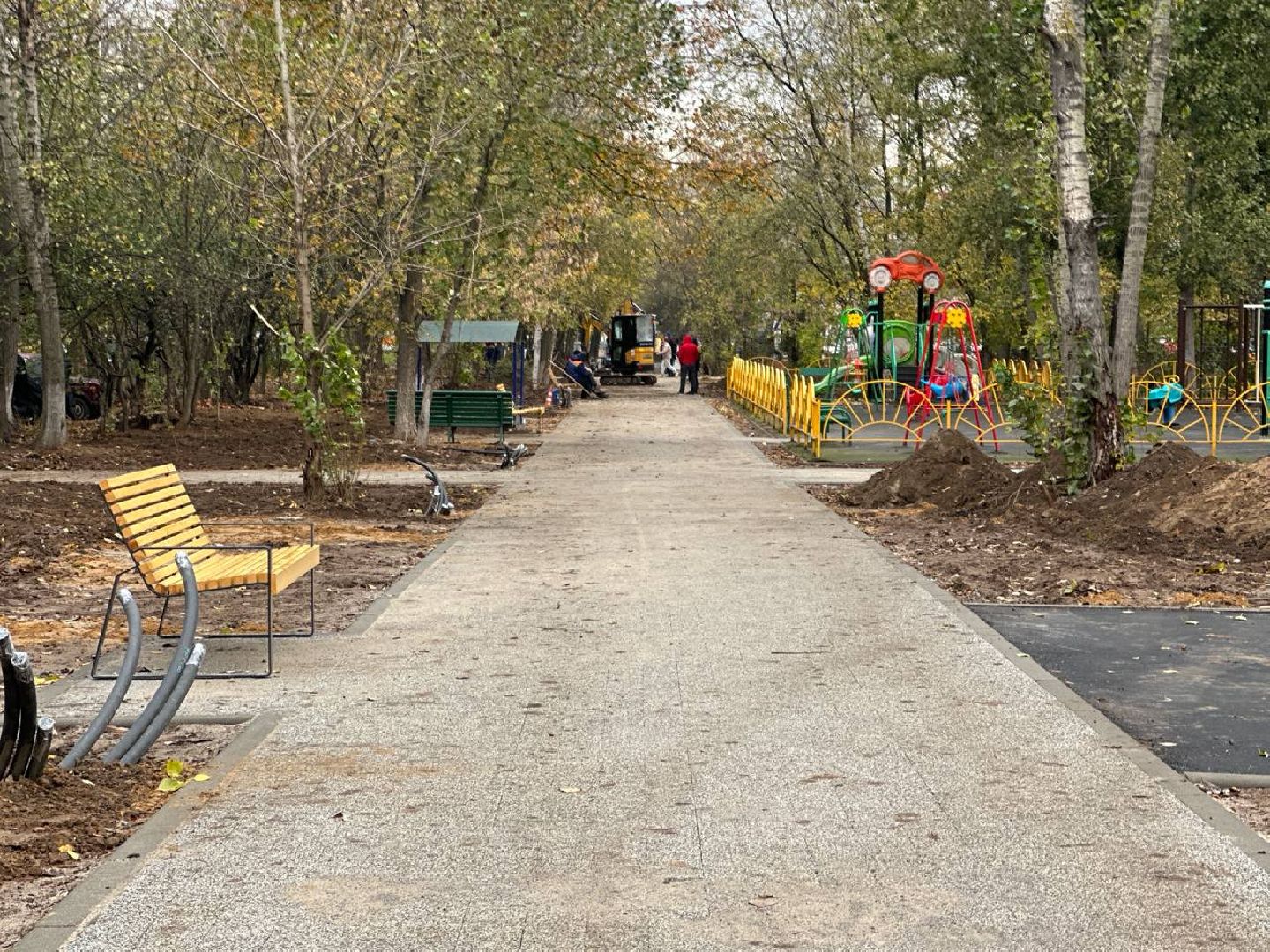 Реутов, благоустройство, сквер, лавочки, стиль, перголы, детская площадка, цветник, мцд-4,