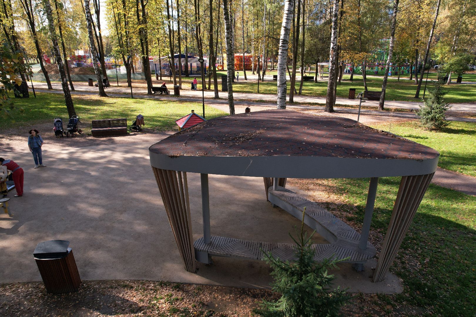 пушкино, парк, центральный,видео с коптера,