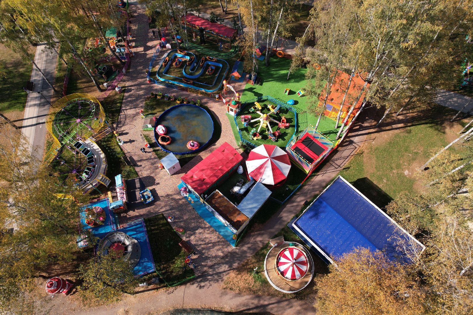 пушкино, парк, центральный,видео с коптера,