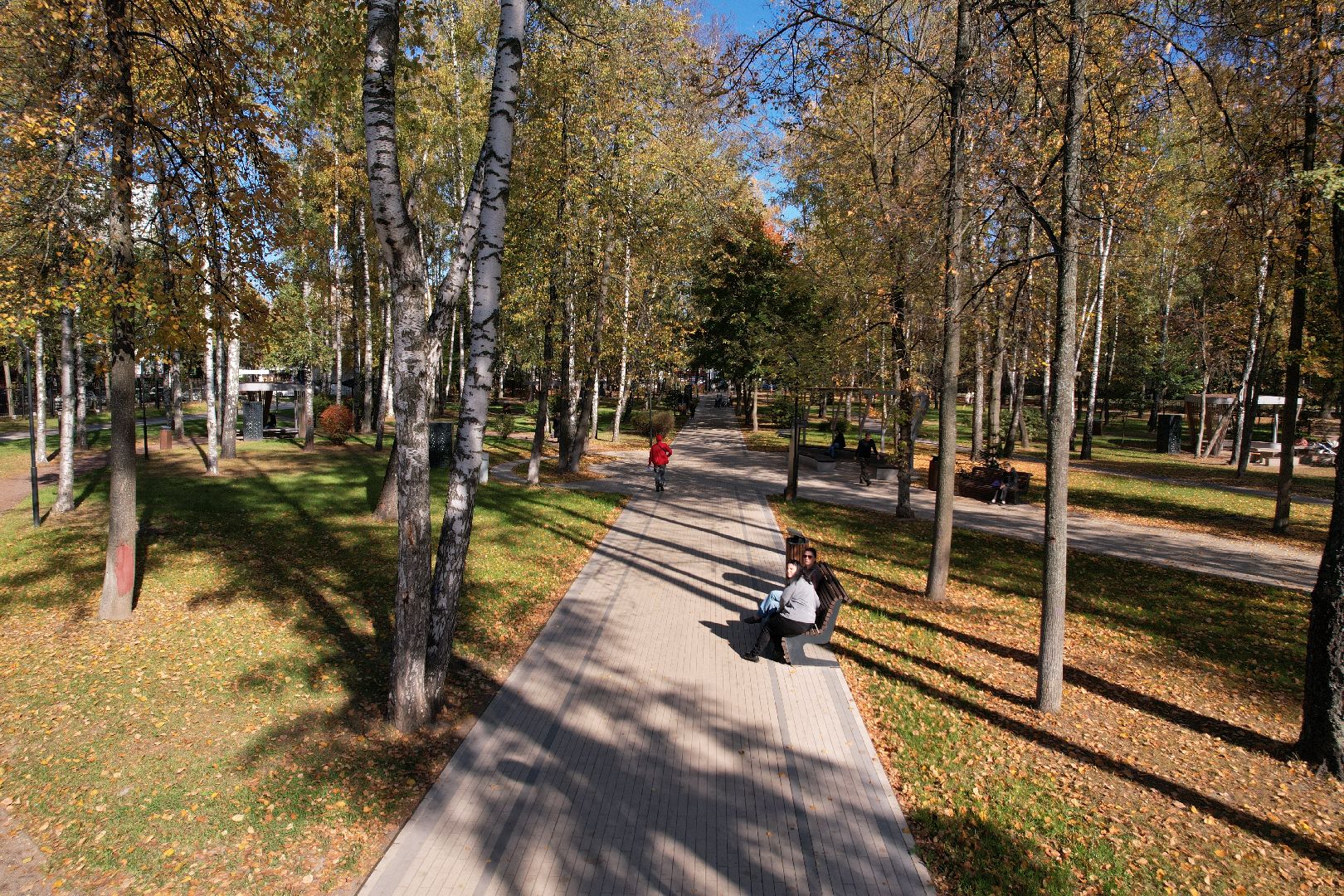 пушкино, парк, центральный,видео с коптера,