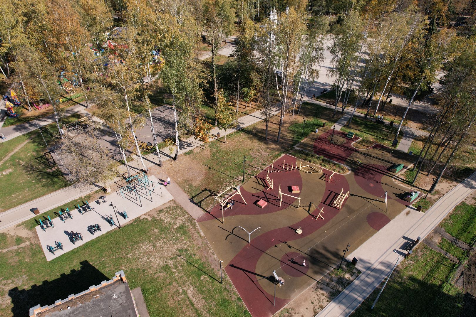 пушкино, парк, центральный,видео с коптера,