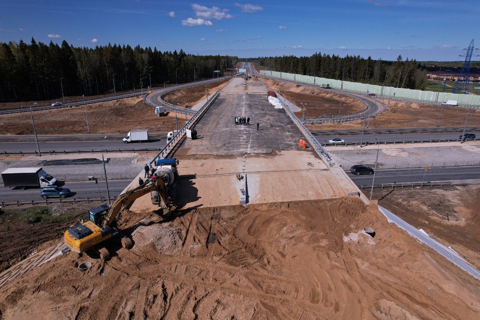 лобня, дорога, развязка, переезд,видео с коптера,
