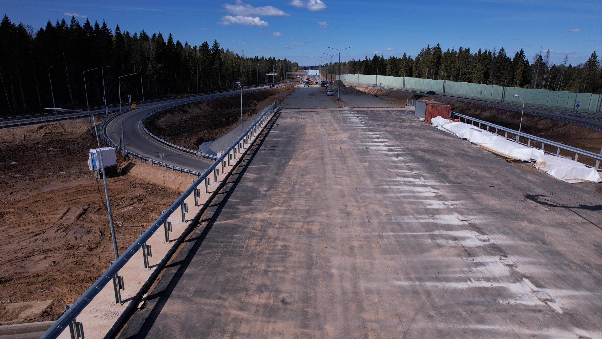 лобня, дорога, развязка, переезд,видео с коптера,