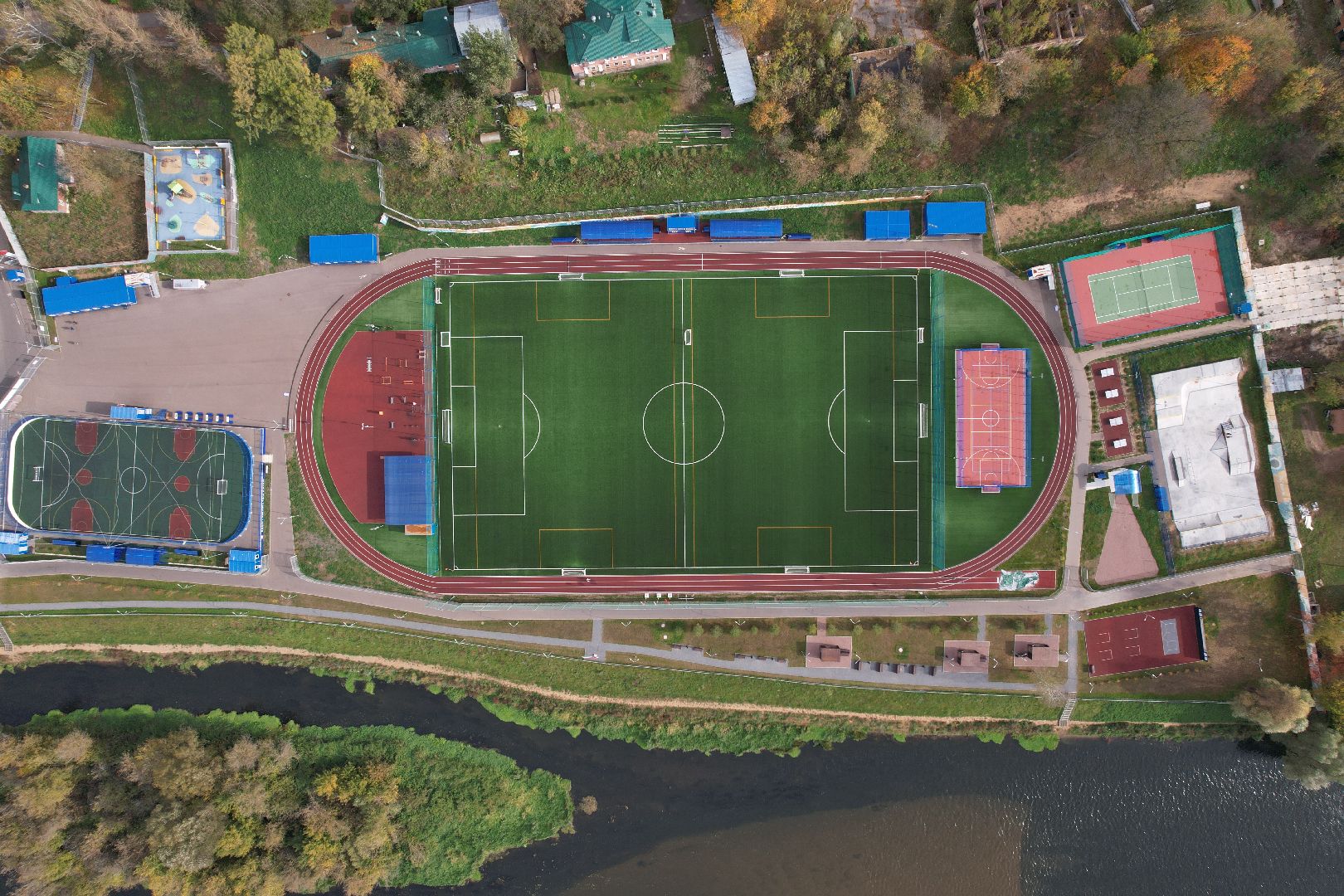 стадион, оцинцово, тренировка,видео с коптера,