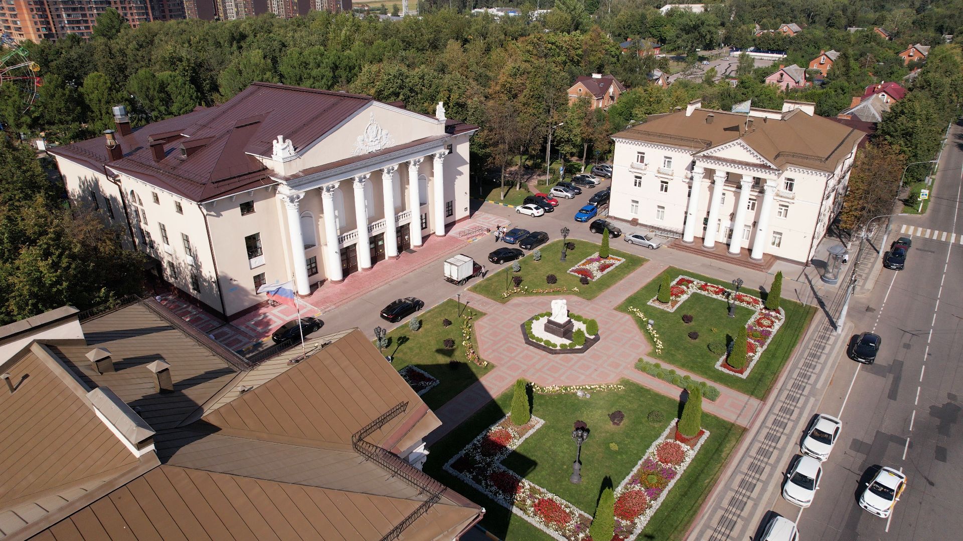 видное, архитектура, культура,видео с коптера,