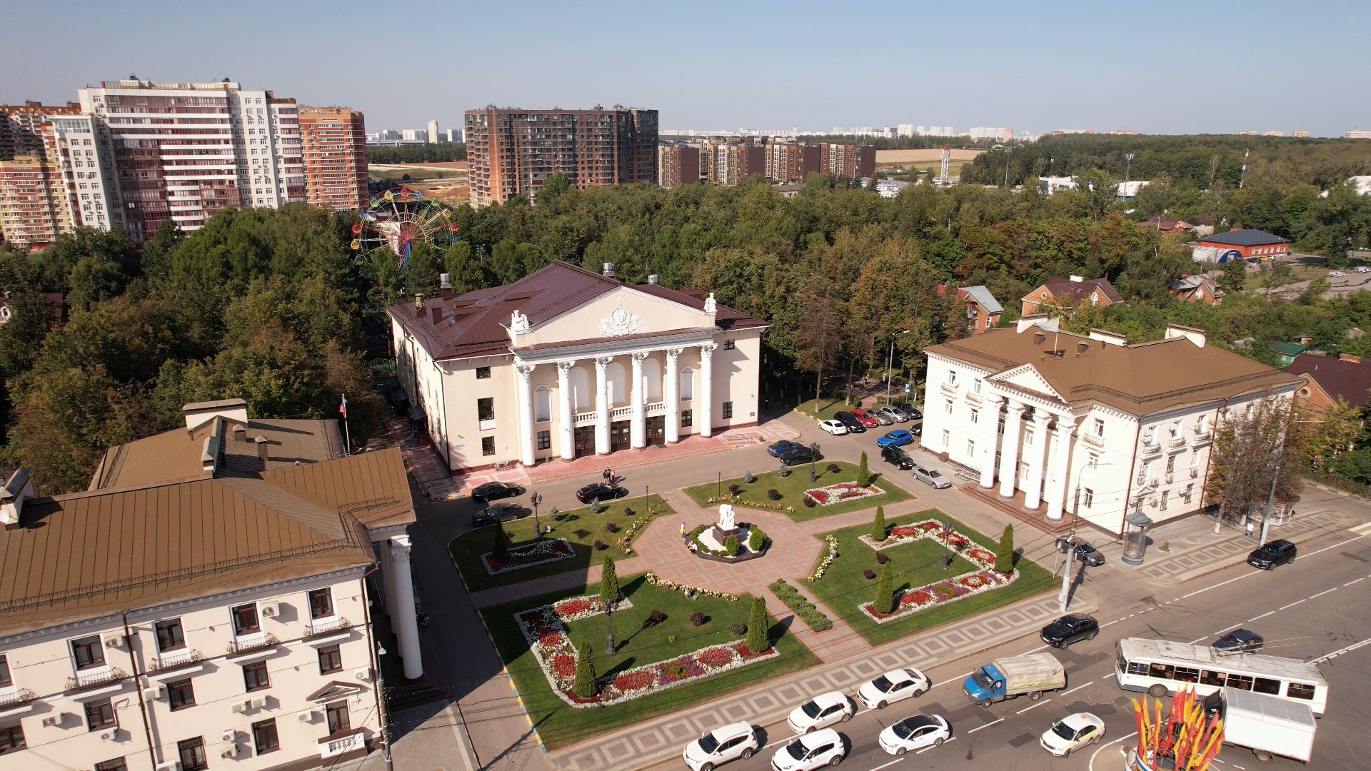 видное, архитектура, культура,видео с коптера,