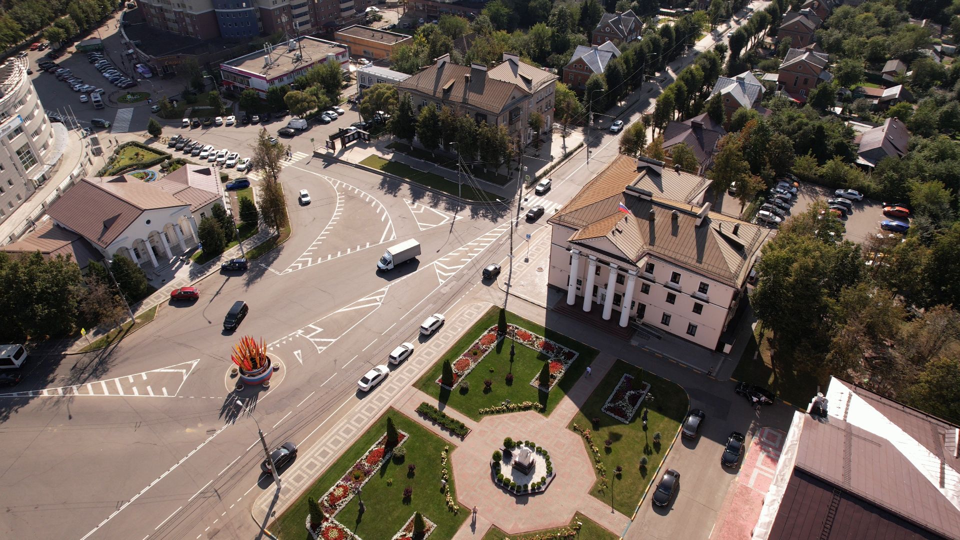 видное, архитектура, культура,видео с коптера,