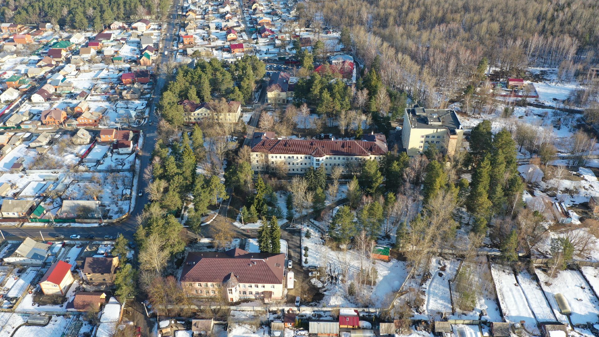 больница, воскресенск, медицина,видео с коптера,