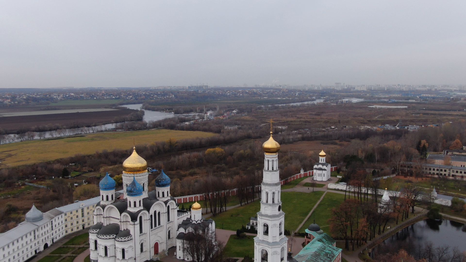 монастырь, дзержинский,видео с коптера,