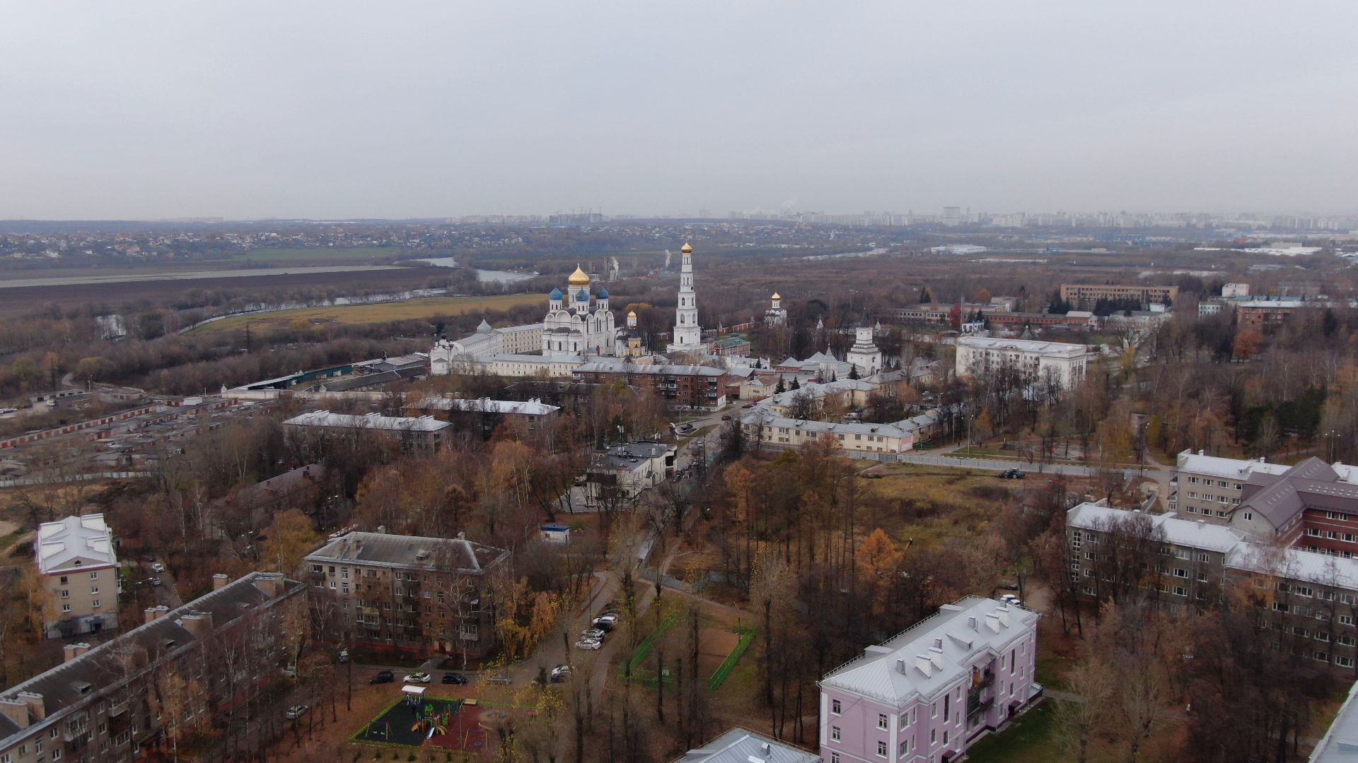 монастырь, дзержинский,видео с коптера,