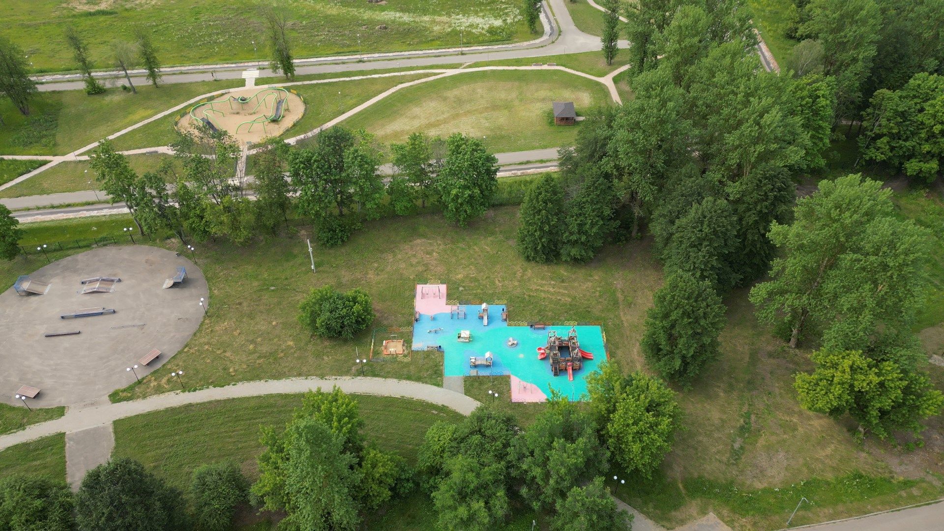 можайск, ривьера, горка, парк,видео с коптера,