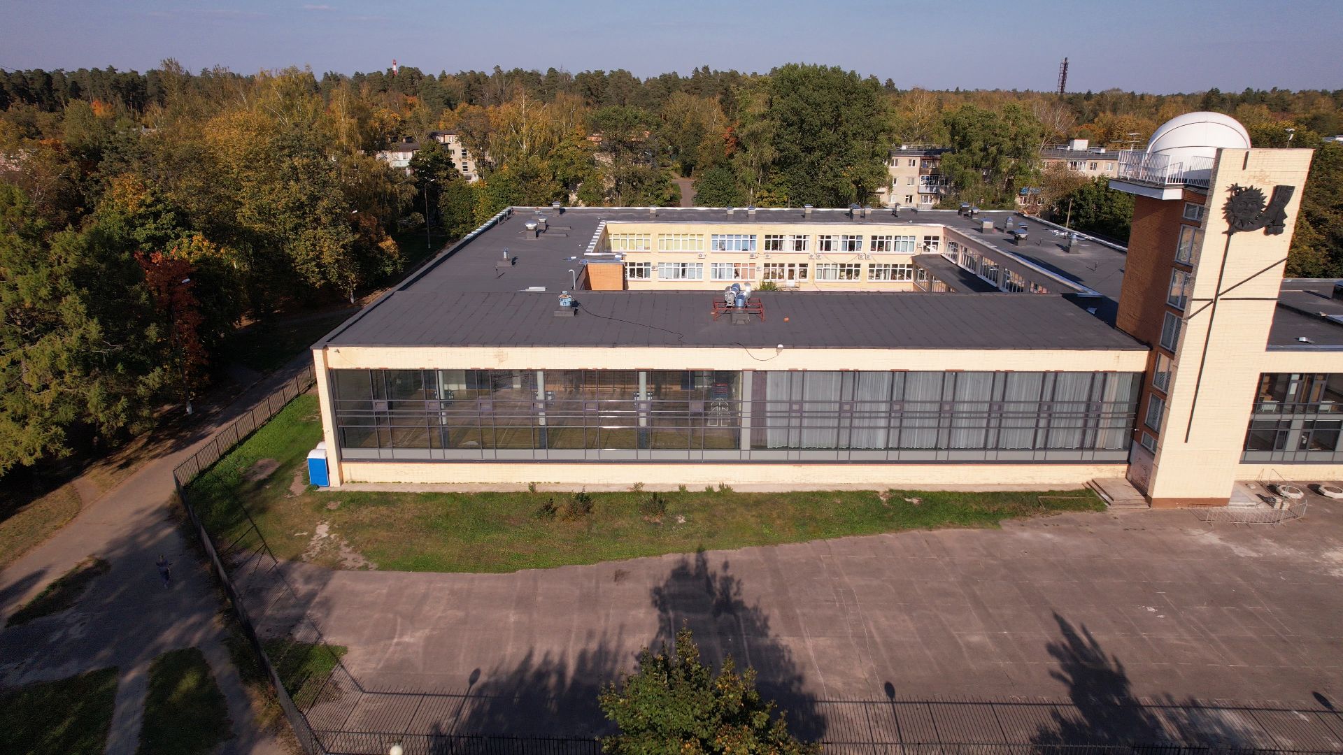 черноголовка, обсерватория, башня, школа,видео с коптера,