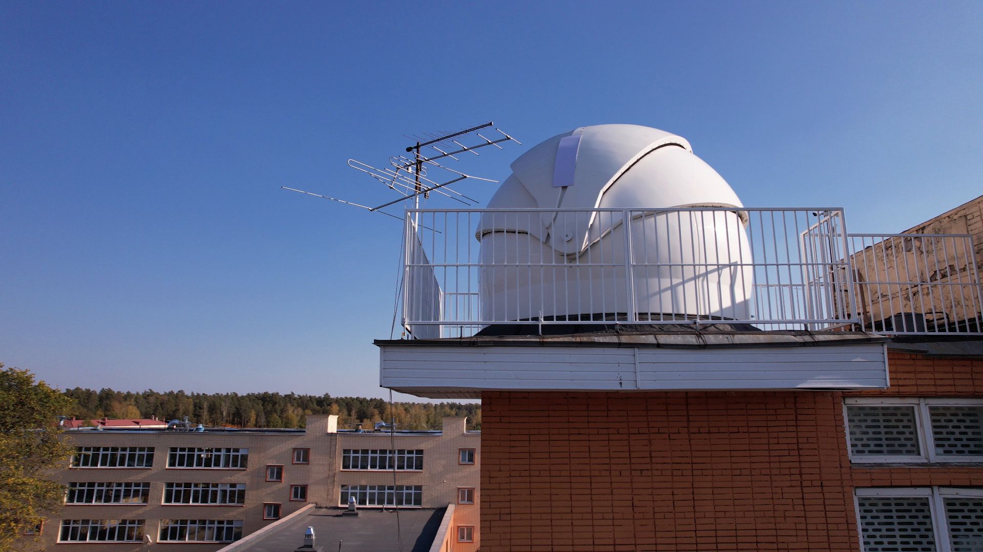 черноголовка, обсерватория, башня, школа,видео с коптера,