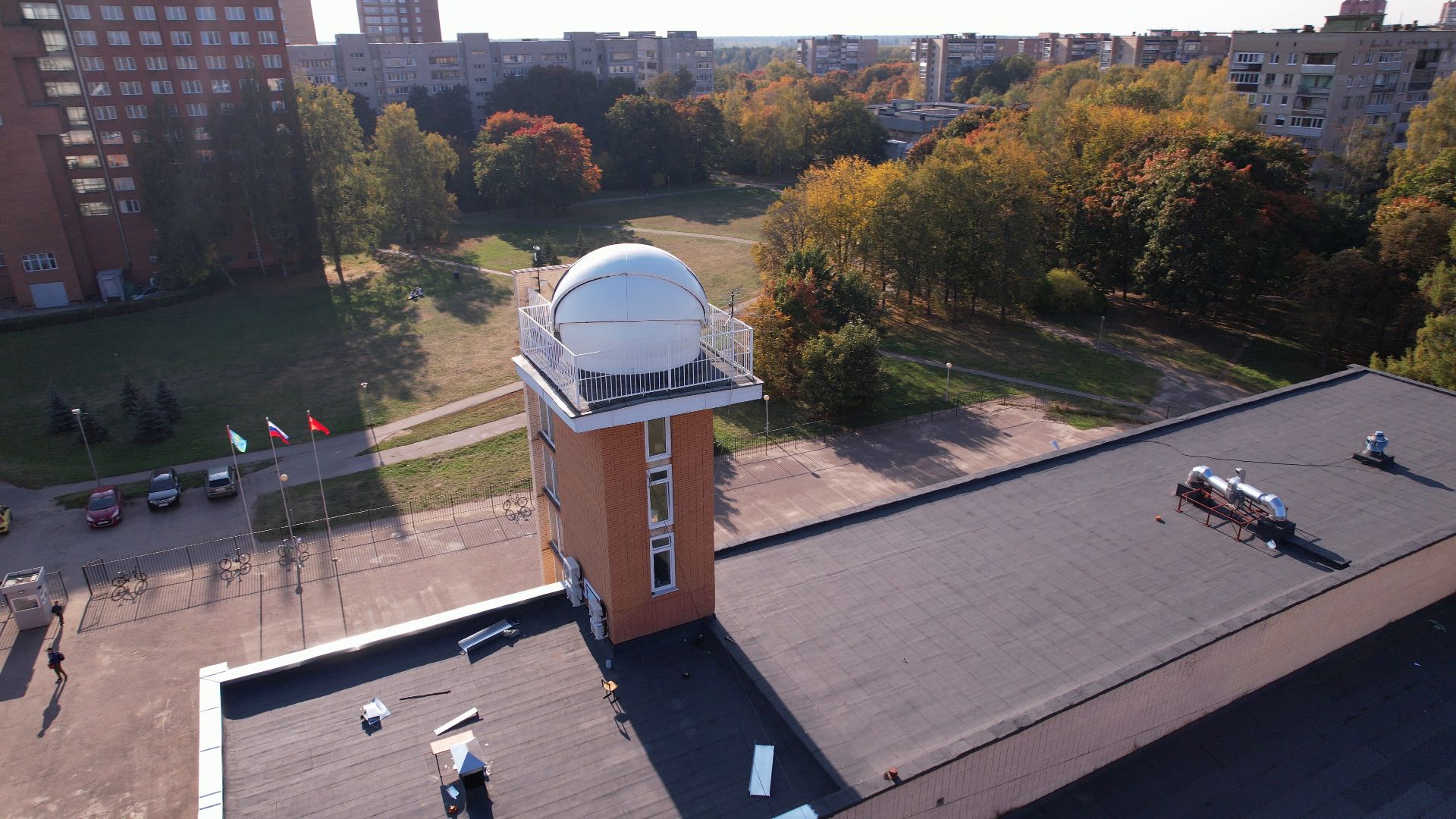 черноголовка, обсерватория, башня, школа,видео с коптера,