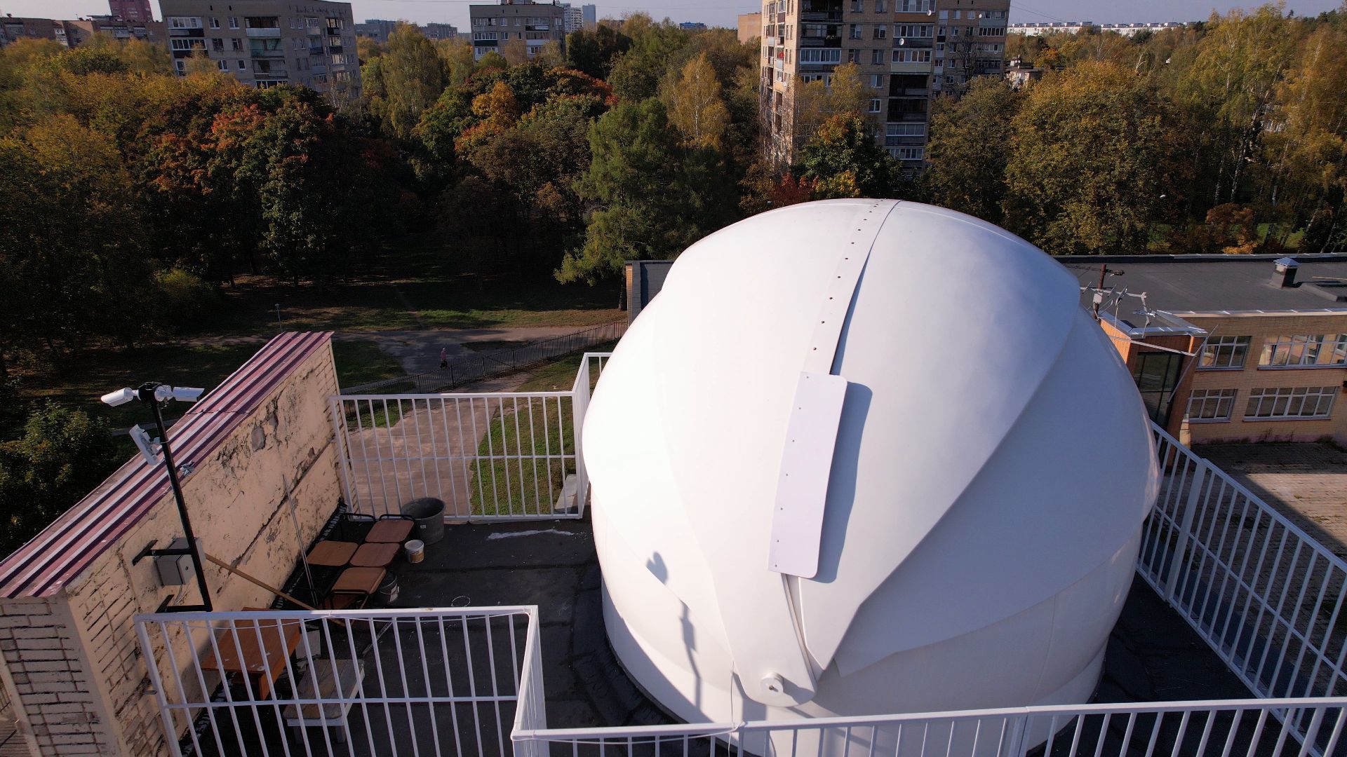 черноголовка, обсерватория, башня, школа,видео с коптера,