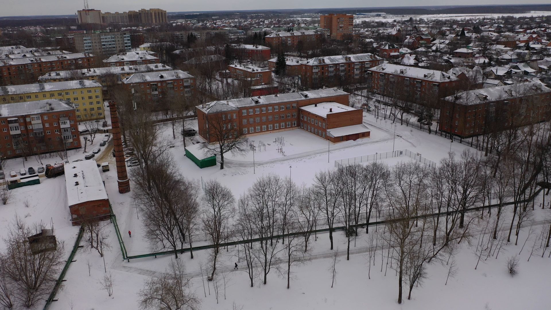 климовск, лицей, спорт,видео с коптера,