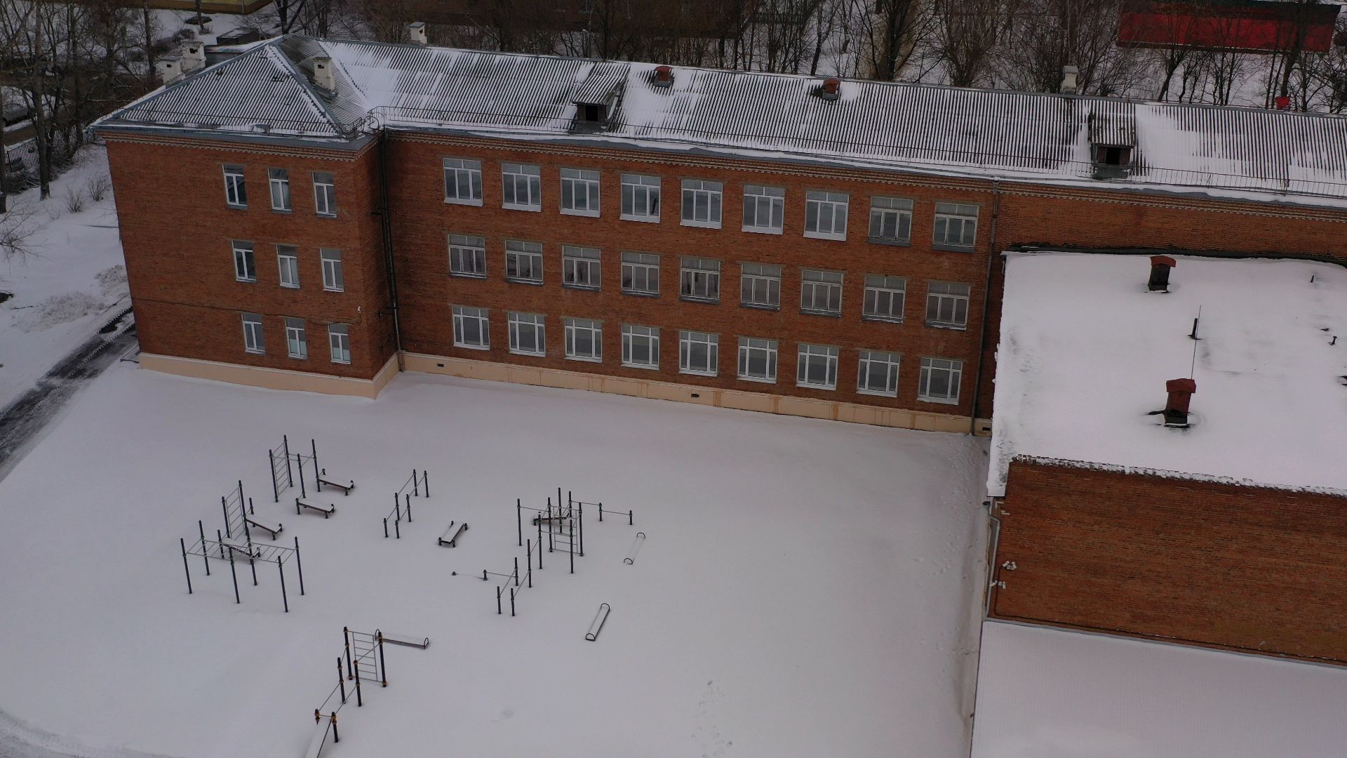 климовск, лицей, спорт,видео с коптера,