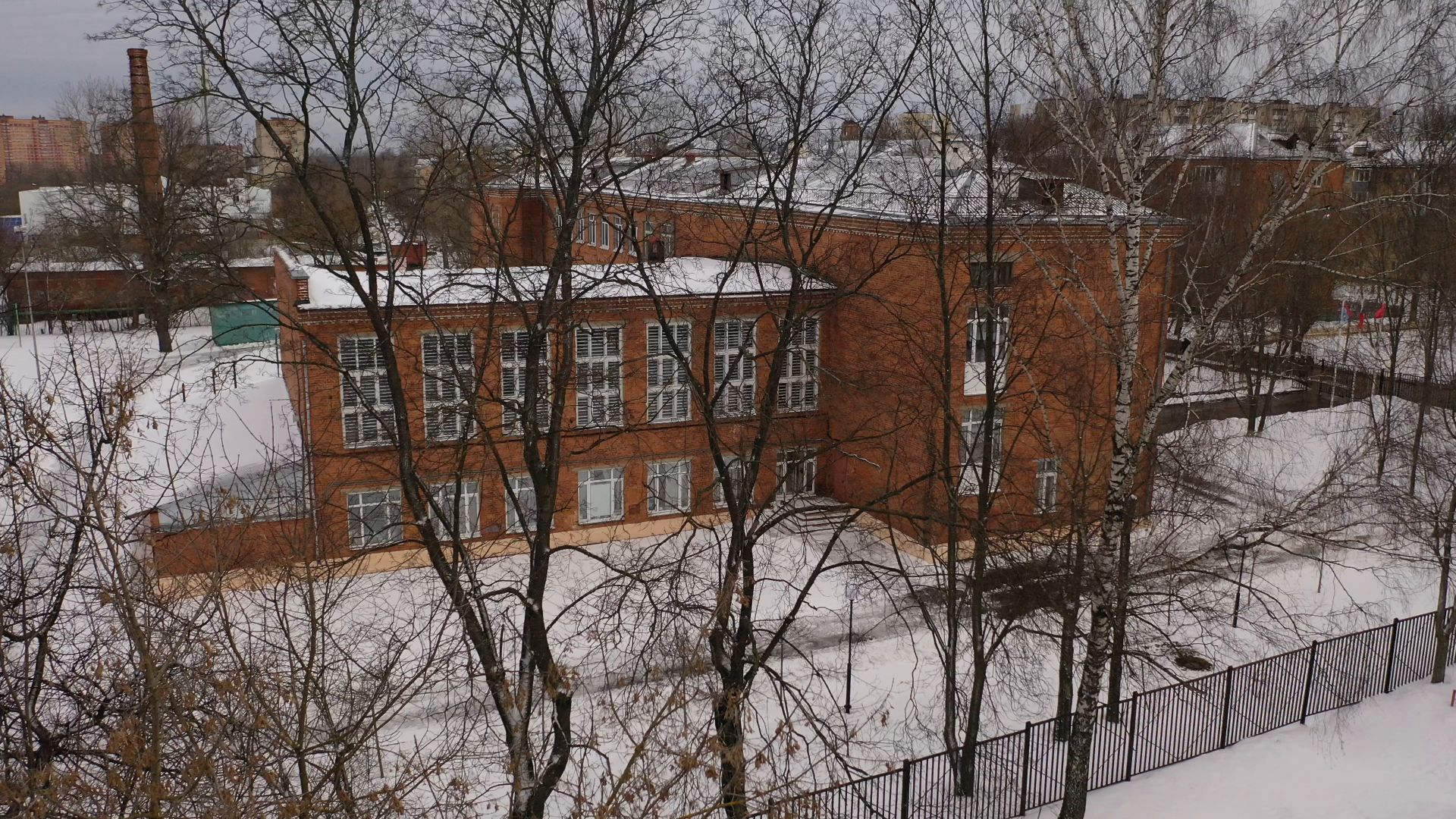 климовск, лицей, спорт,видео с коптера,