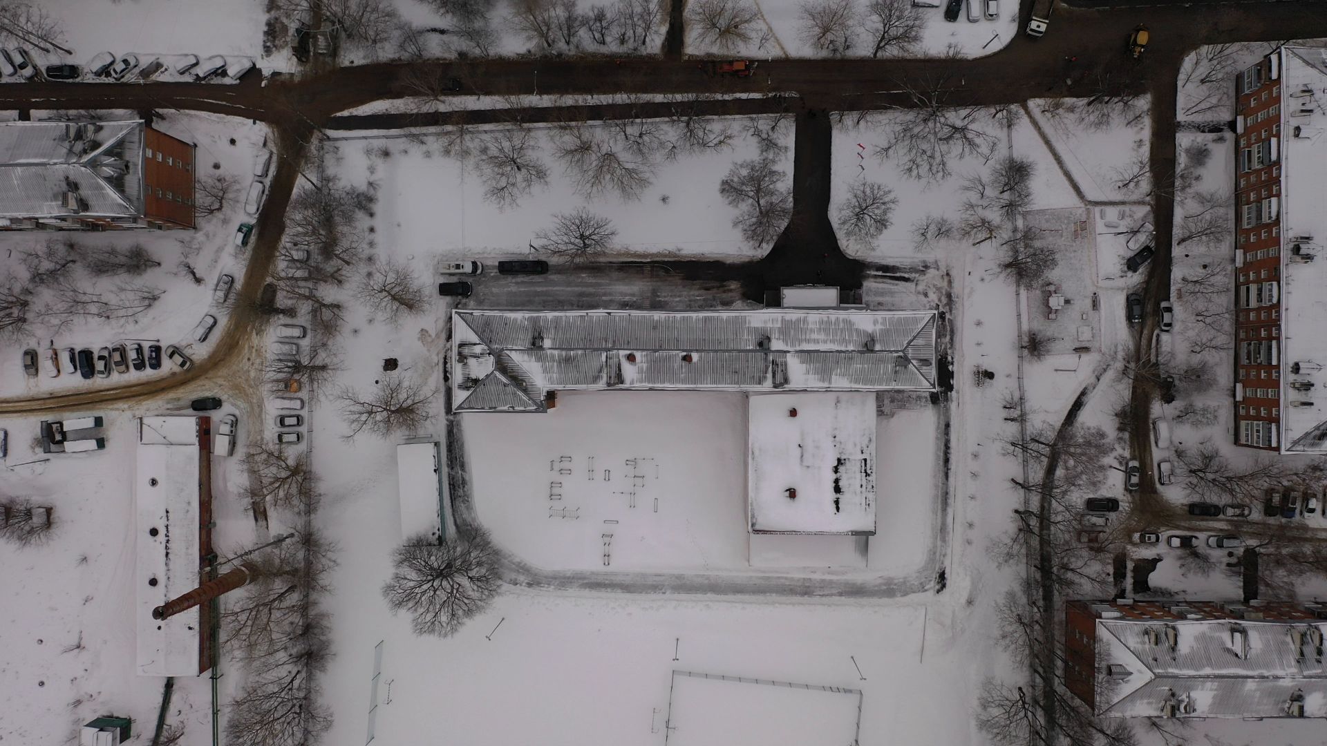 климовск, лицей, спорт,видео с коптера,