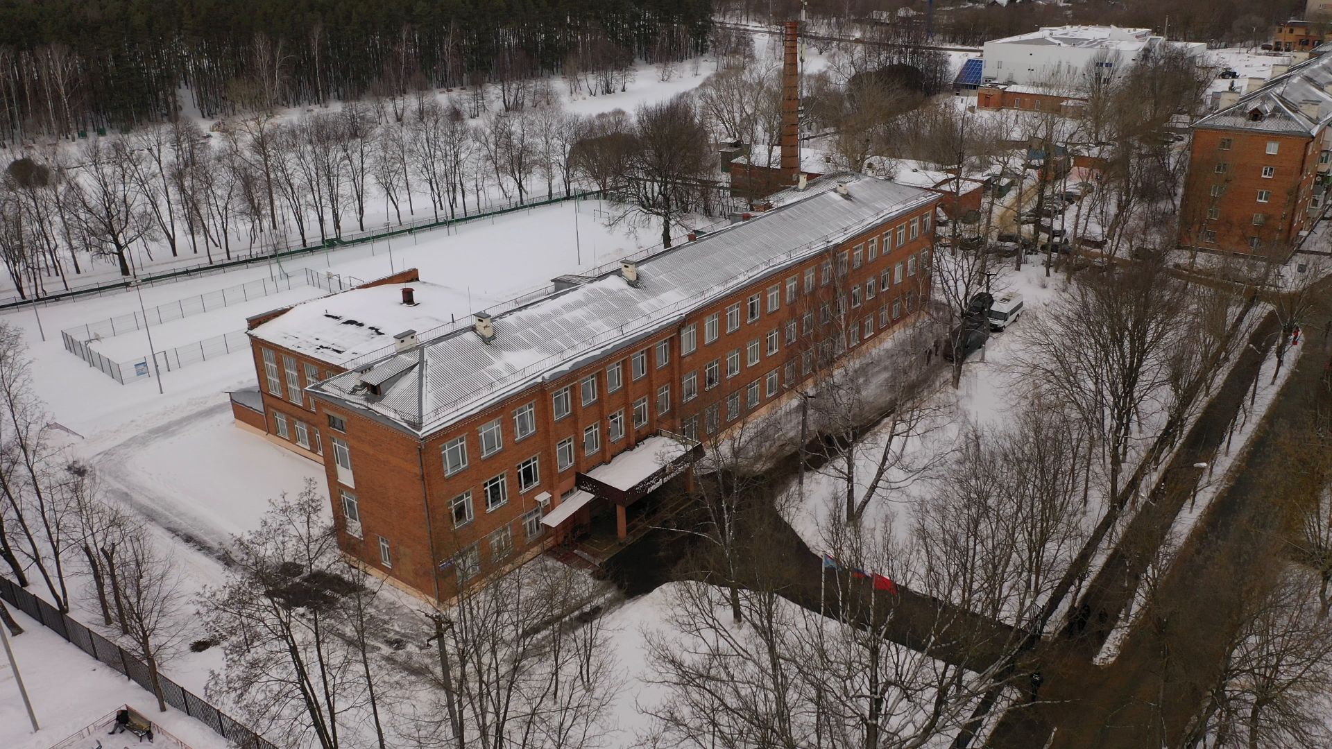 климовск, лицей, спорт,видео с коптера,