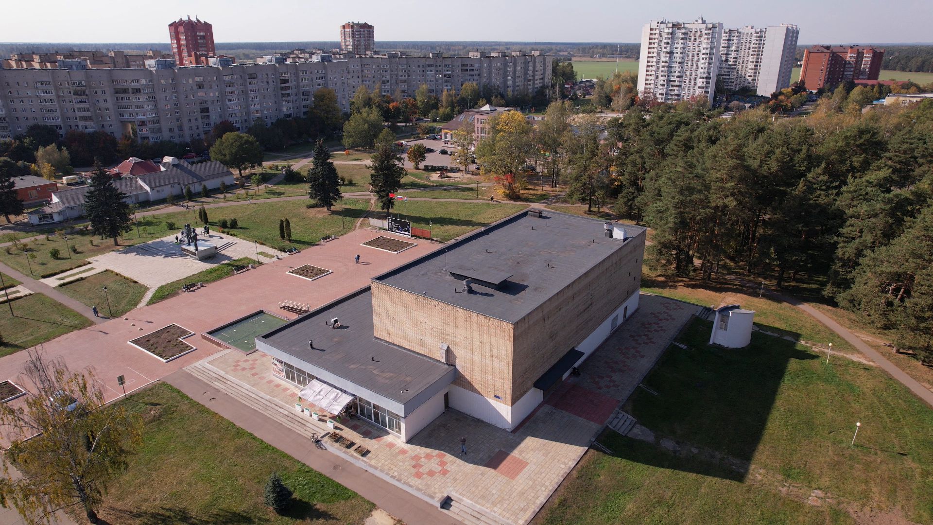 памятник, черноголовка, ученый,видео с коптера,