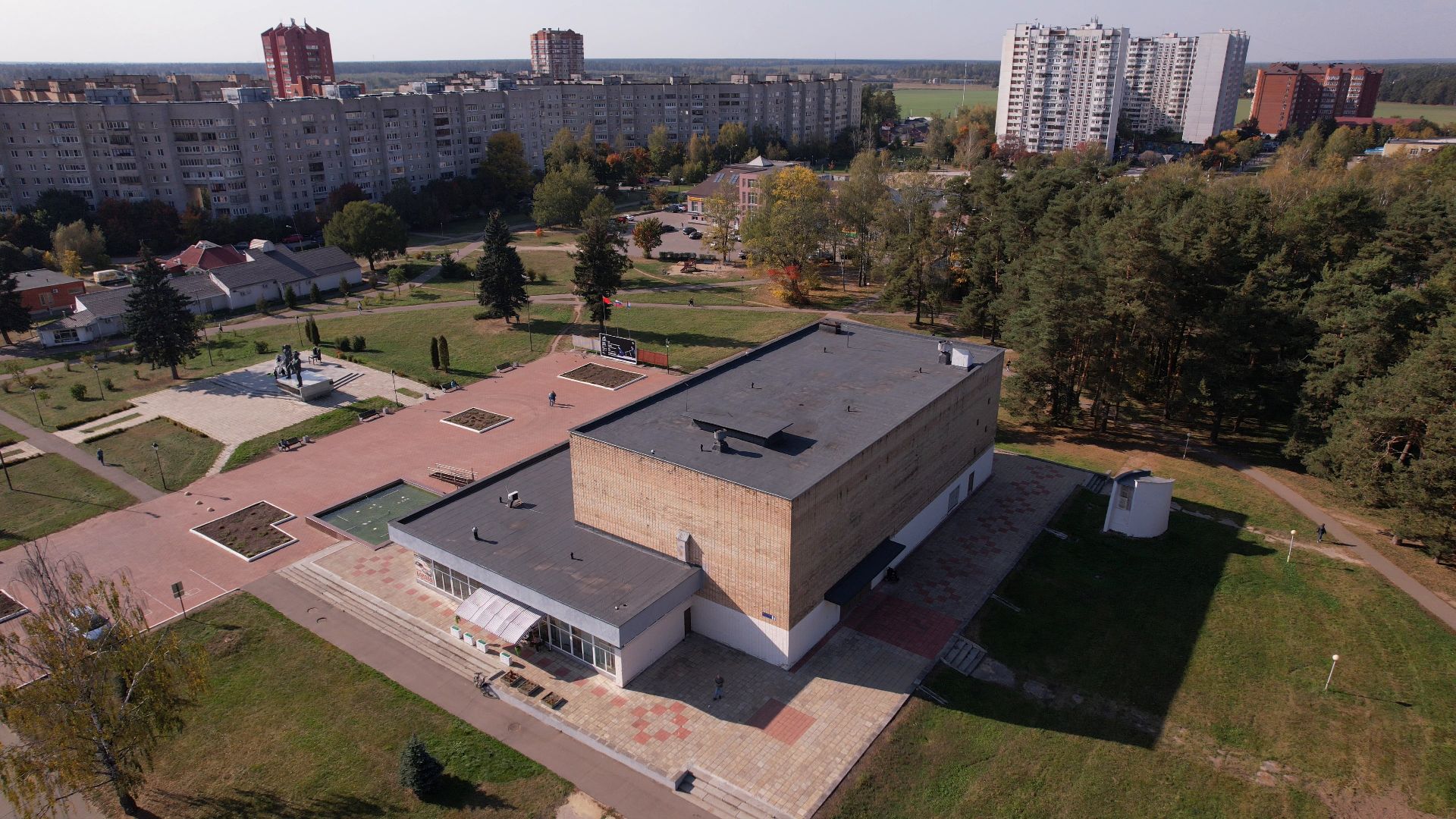 памятник, черноголовка, ученый,видео с коптера,