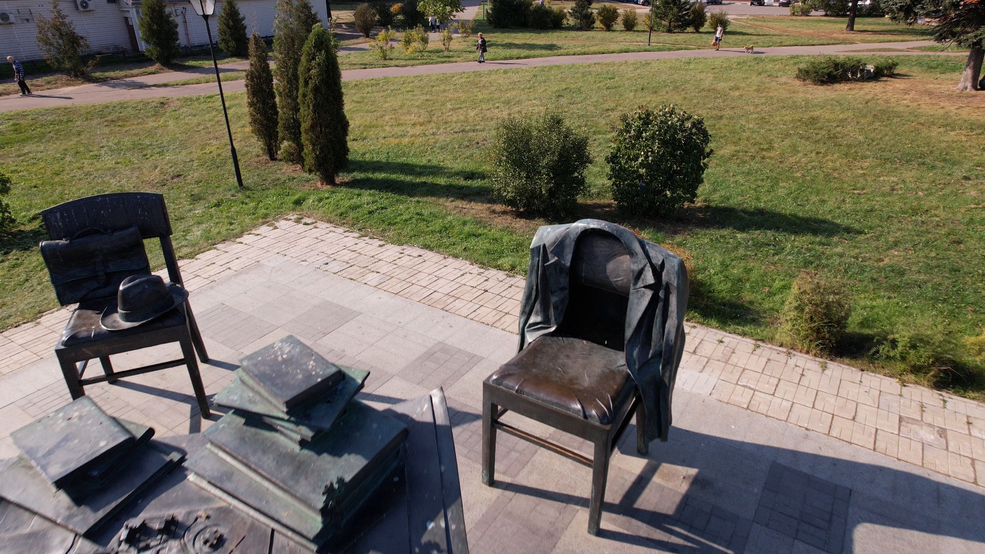 памятник, черноголовка, ученый,видео с коптера,